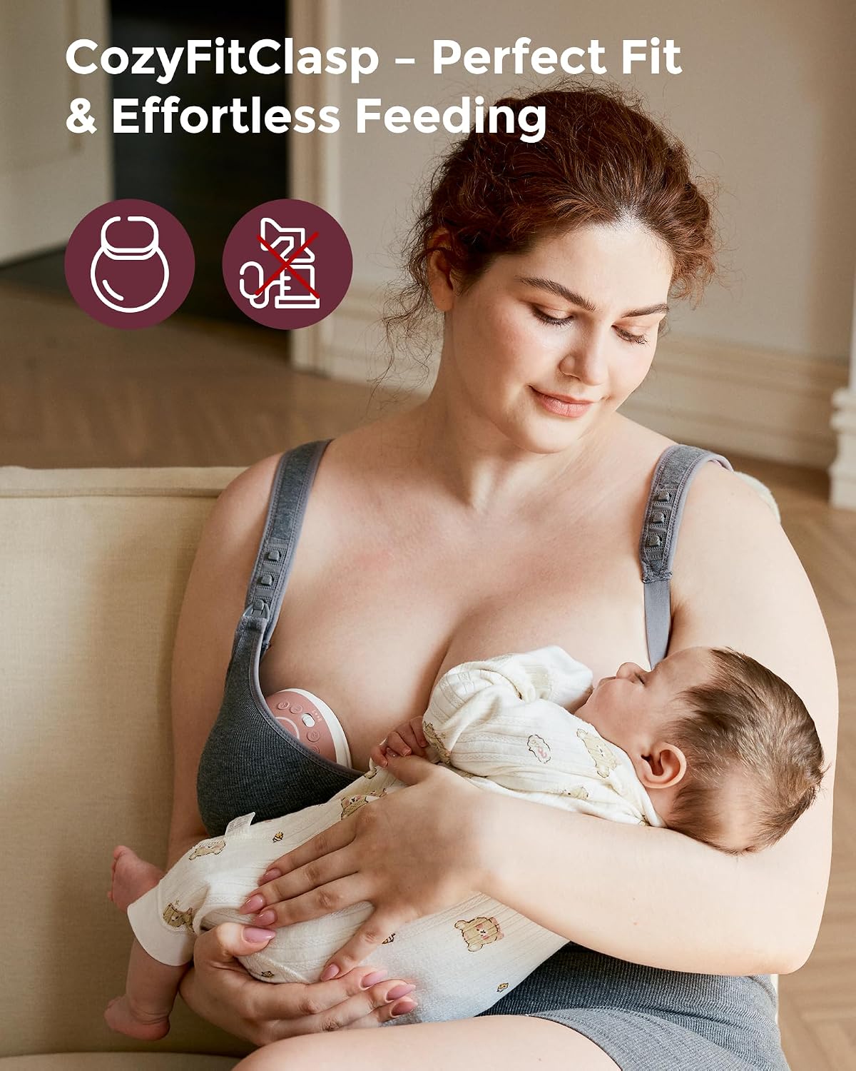 Momcozy Full Coverage Nursing Bra for Busty Moms — image 3