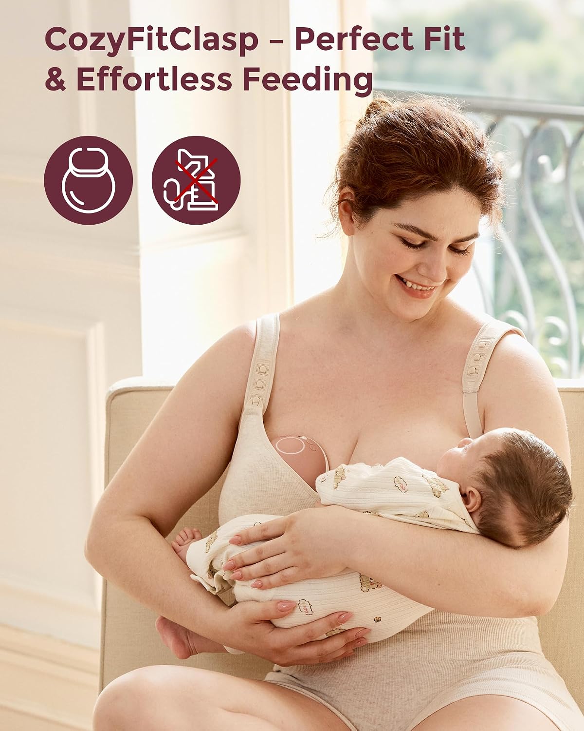 Momcozy Full Coverage Wirefree Nursing Bra for Busty Moms — image 5