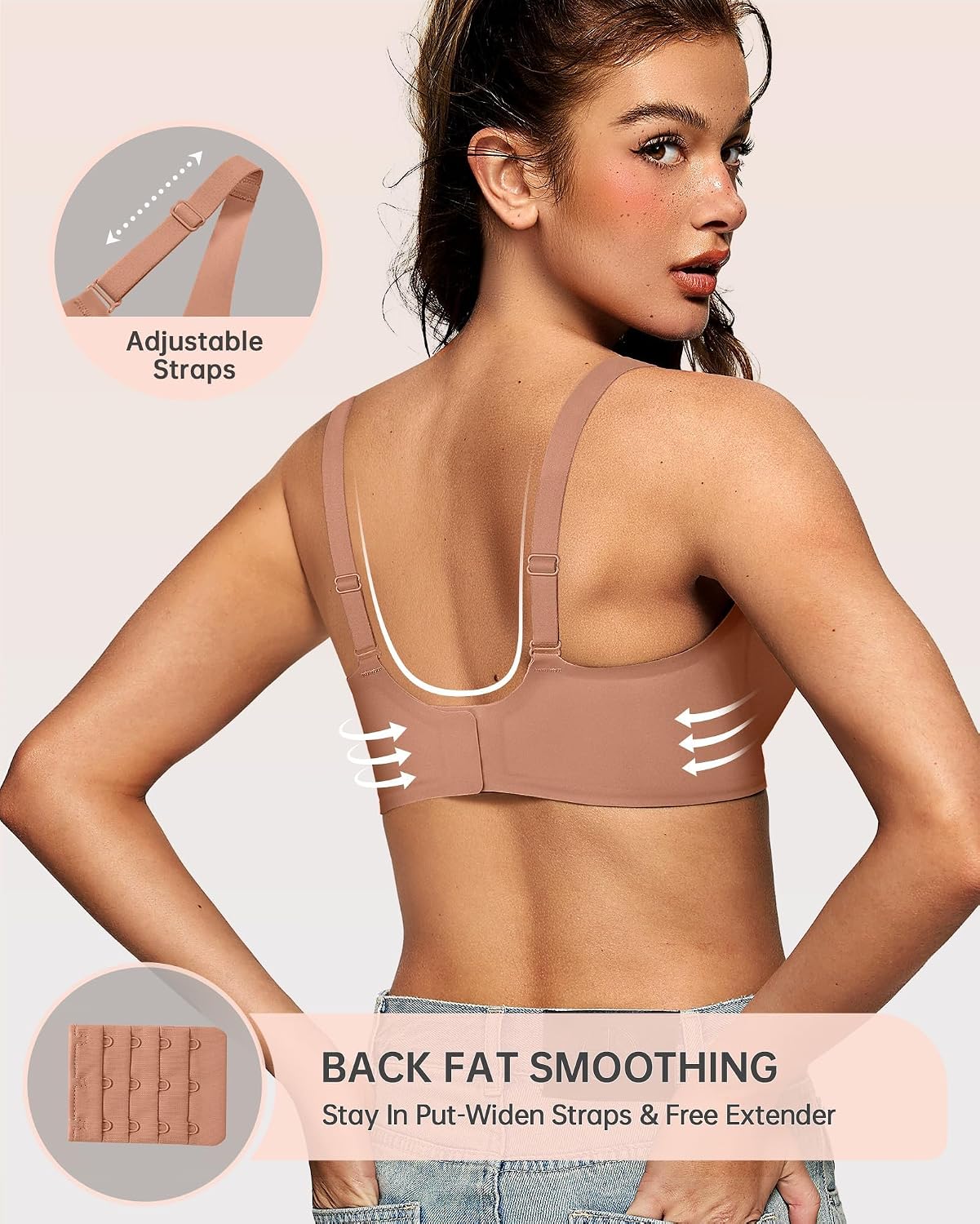 OEAK Wireless Deep V Bralette for Women — image 3