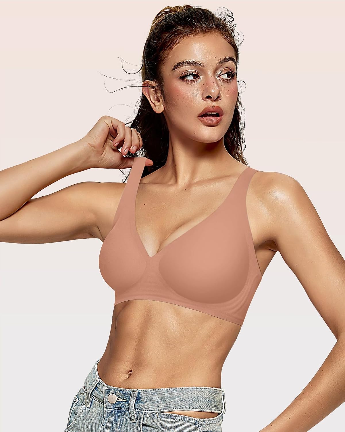 OEAK Wireless Deep V Bralette for Women — image 4