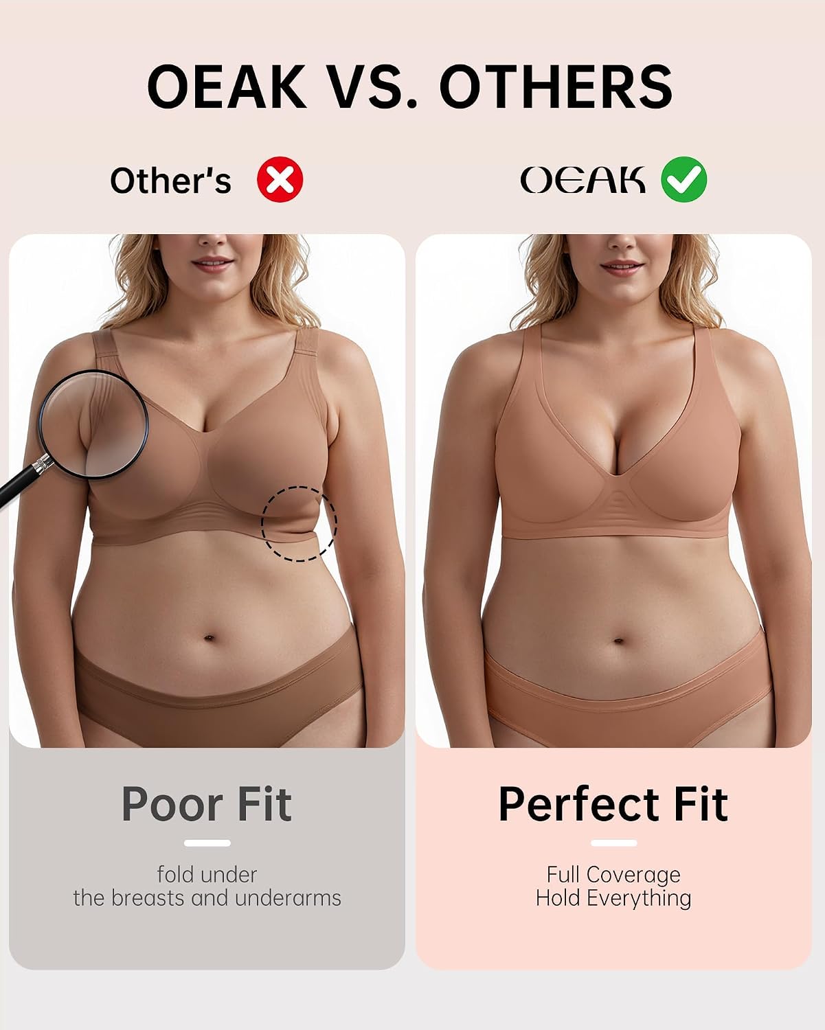 OEAK Wireless Deep V Bralette for Women — image 8