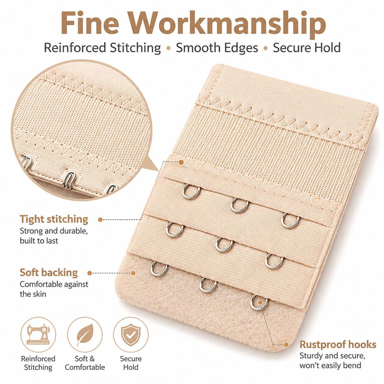 BIDEX Bra Extender 3 Hook Strap — image 6