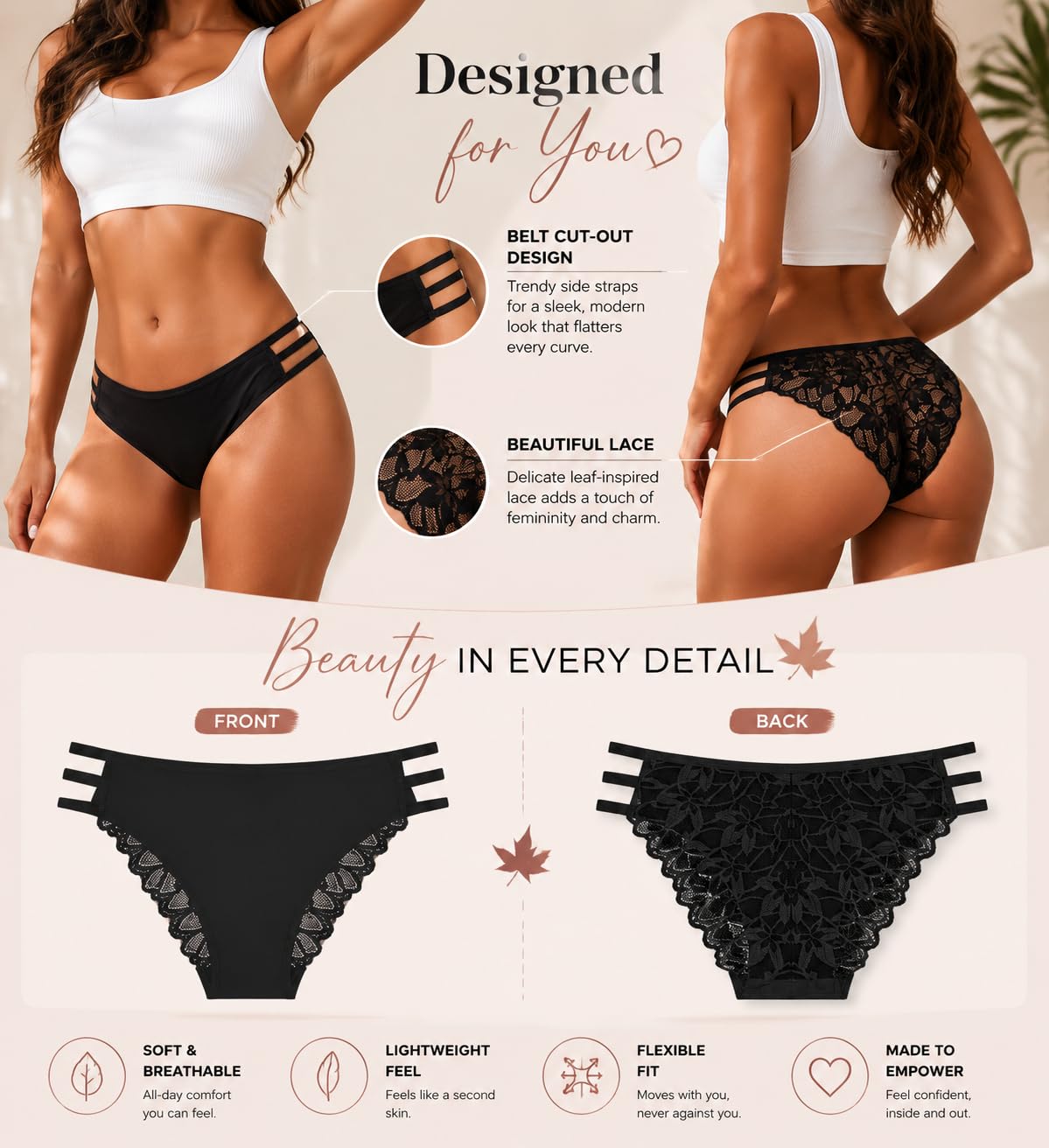 READY TO LOVE 6-Pack Lace Cheeky Panties — image 6