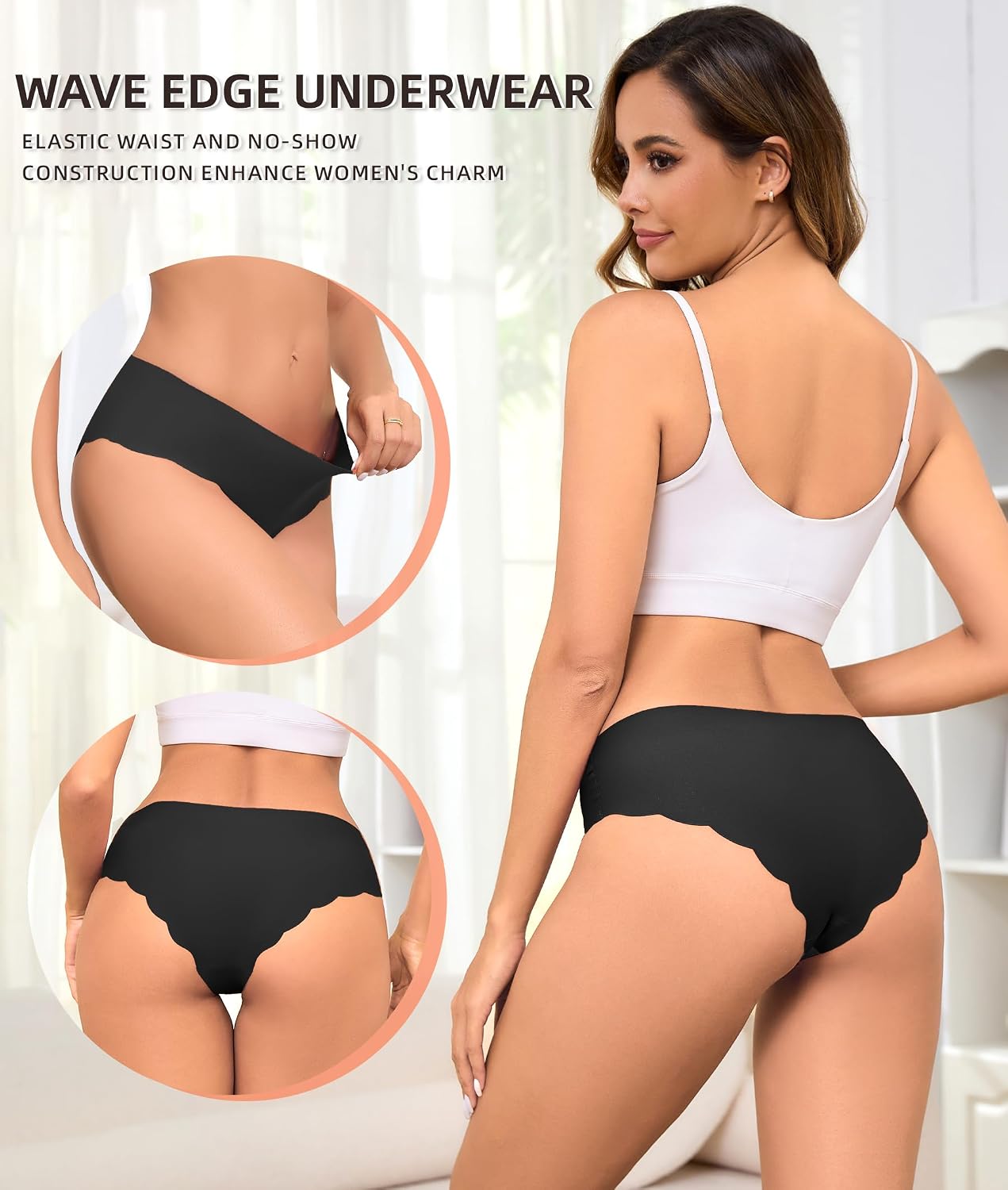 Riozz Women's Seamless Thong Underwear 6-Pack — image 2