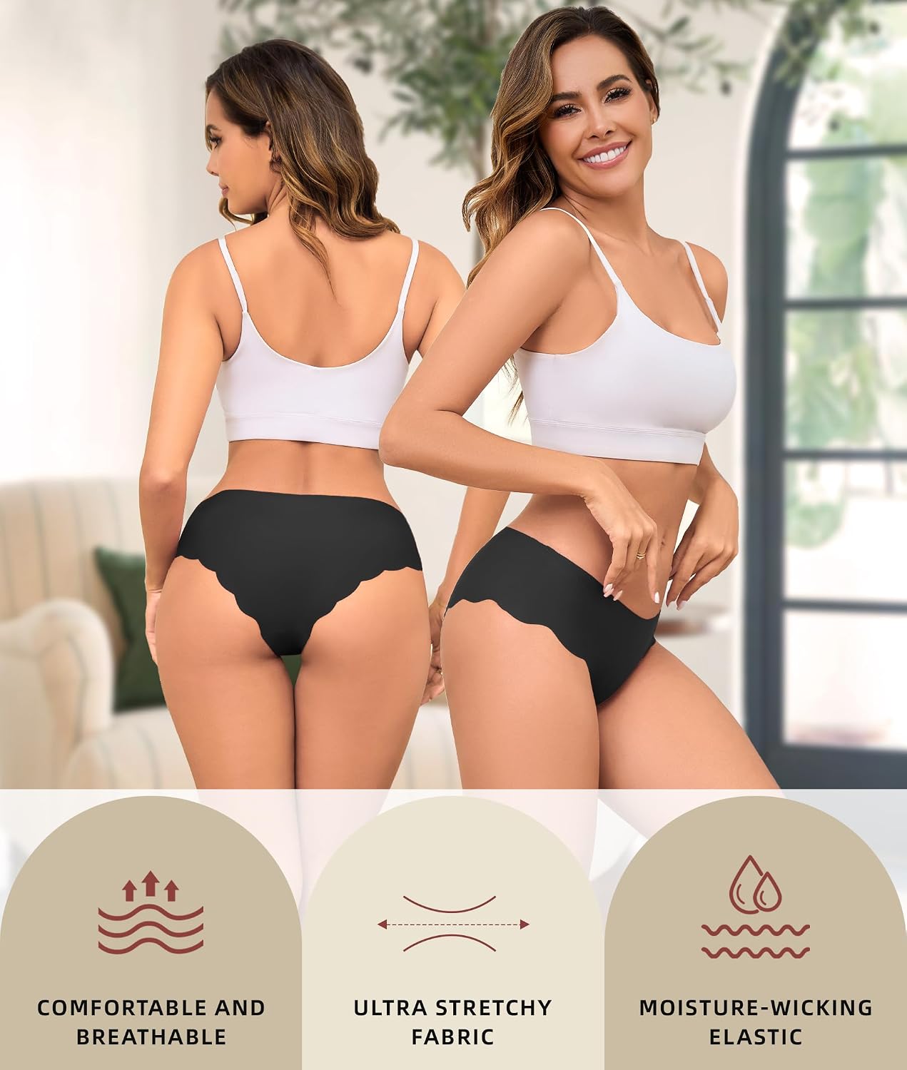 Riozz Women's Seamless Thong Underwear 6-Pack — image 3