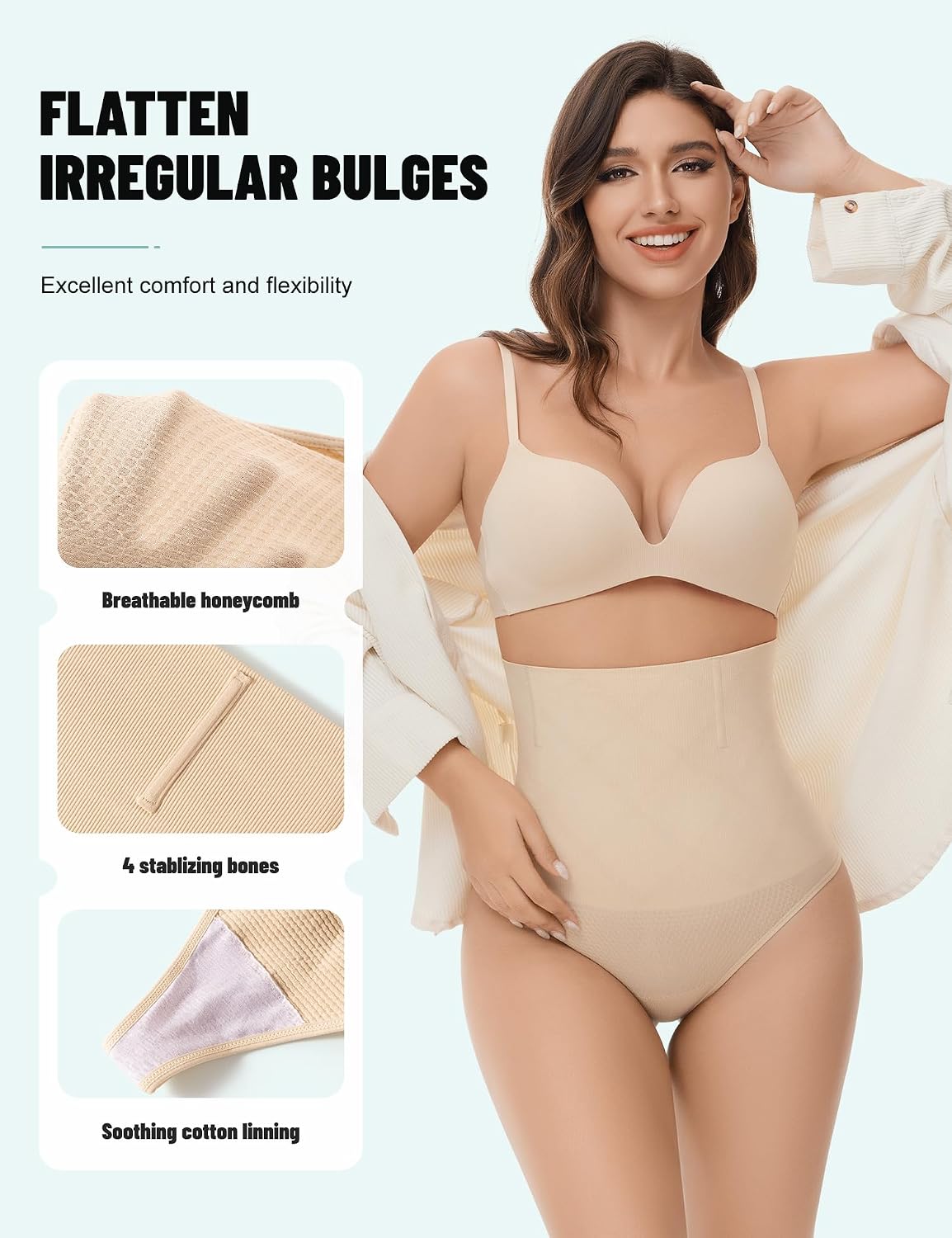SOL LORA High Waisted Tummy Control Thong Shapewear — image 3