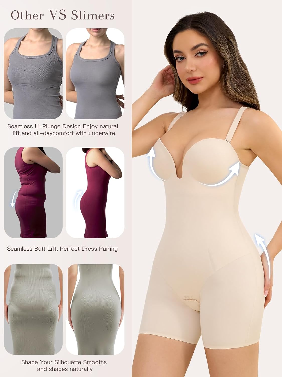 Slimers Strapless Deep-Plunge Bodysuit Shaper — image 2