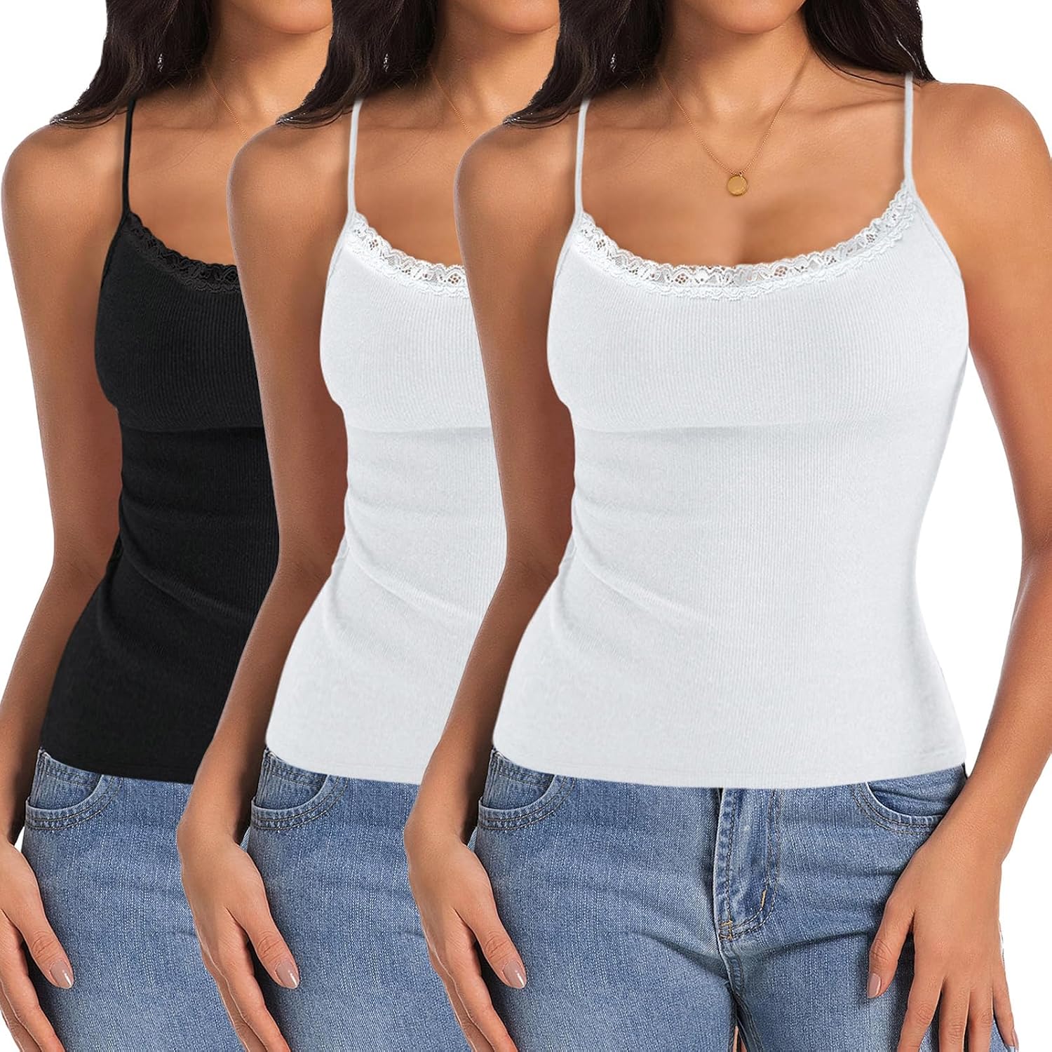 ATOFY Women's Lace Square Neck Cami