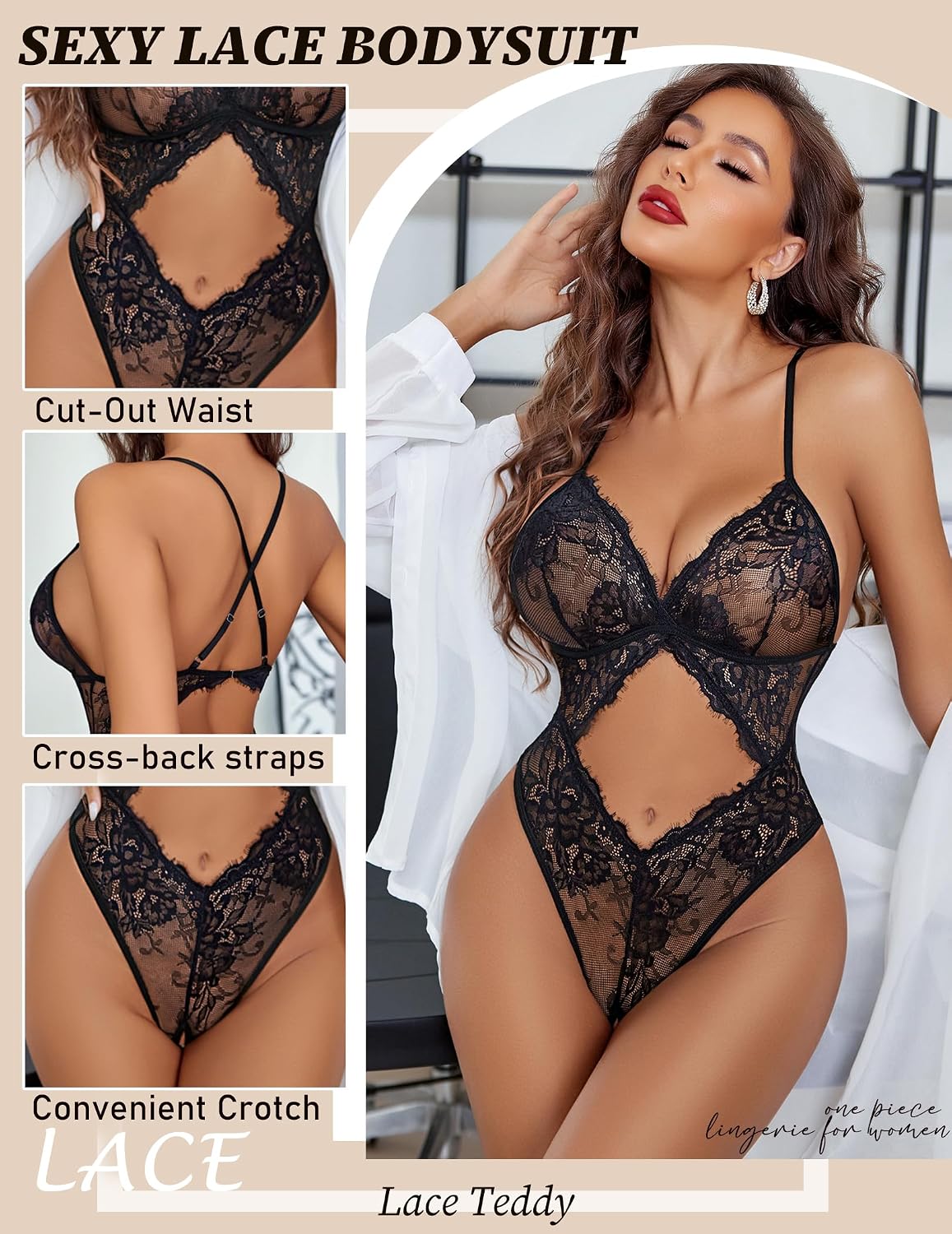 Avidlove Lace Teddy One Piece Bodysuit for Women — image 2