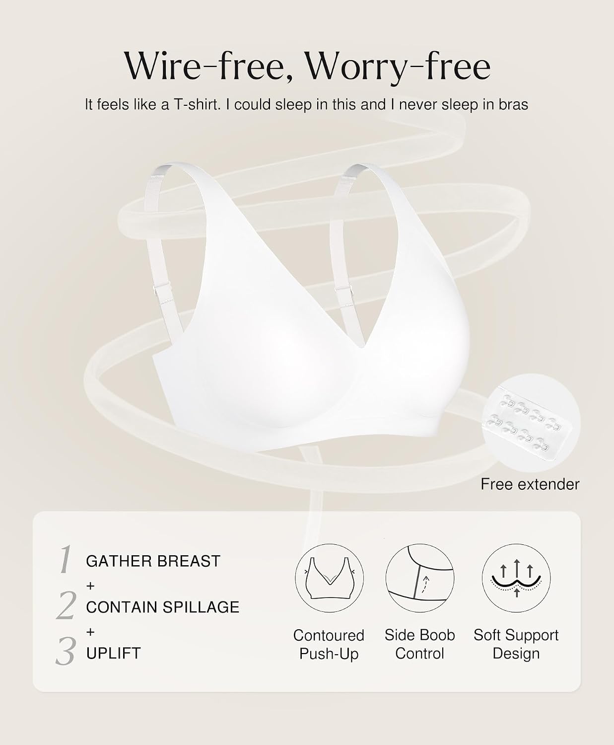 Popilush Wireless Seamless No Underwire Bra — image 4