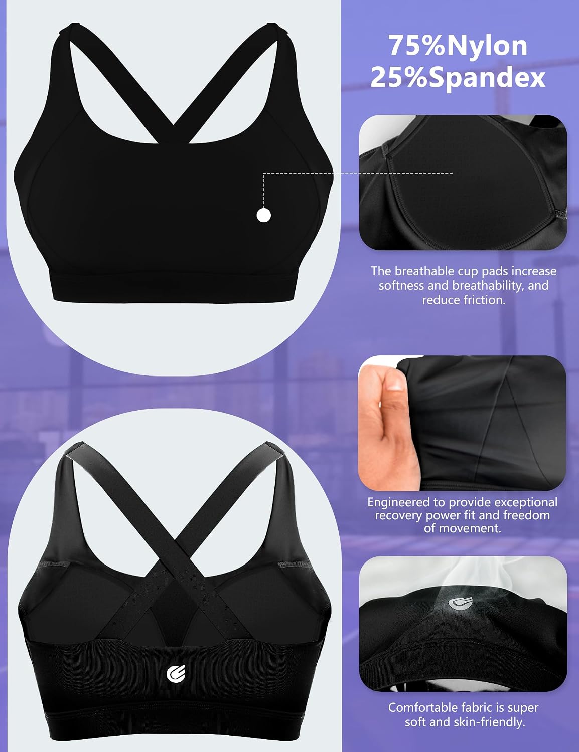 Cordaw High Impact Cross Back Sports Bra — image 5