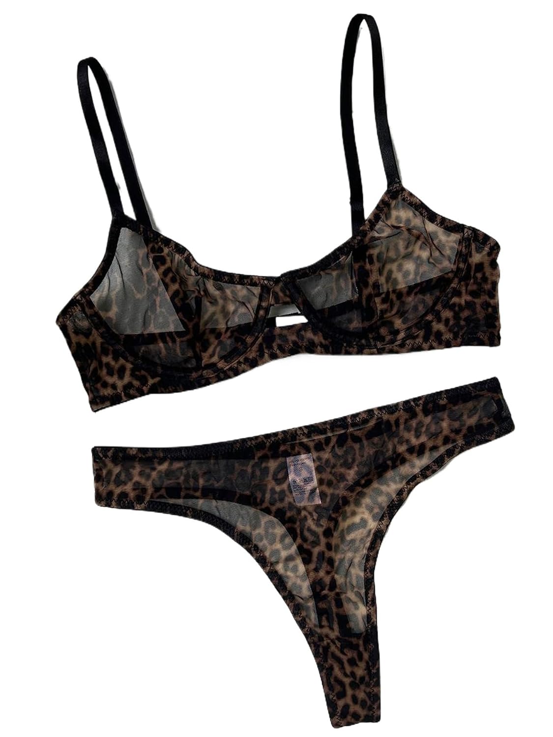 Aimedalis Mesh Leopard Lingerie Set for Women — image 5