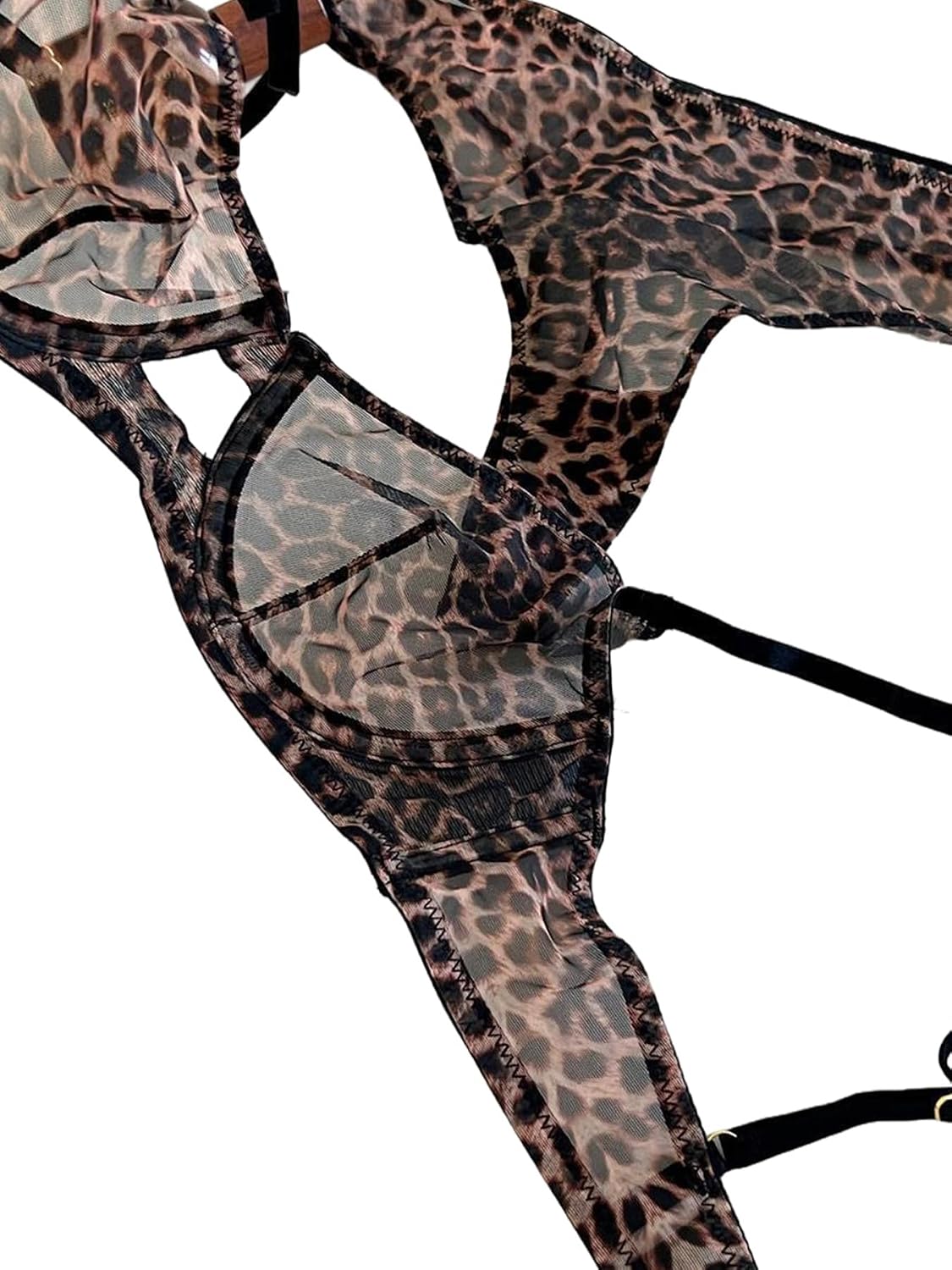 Aimedalis Sexy Mesh Leopard Print Lingerie Set — image 9