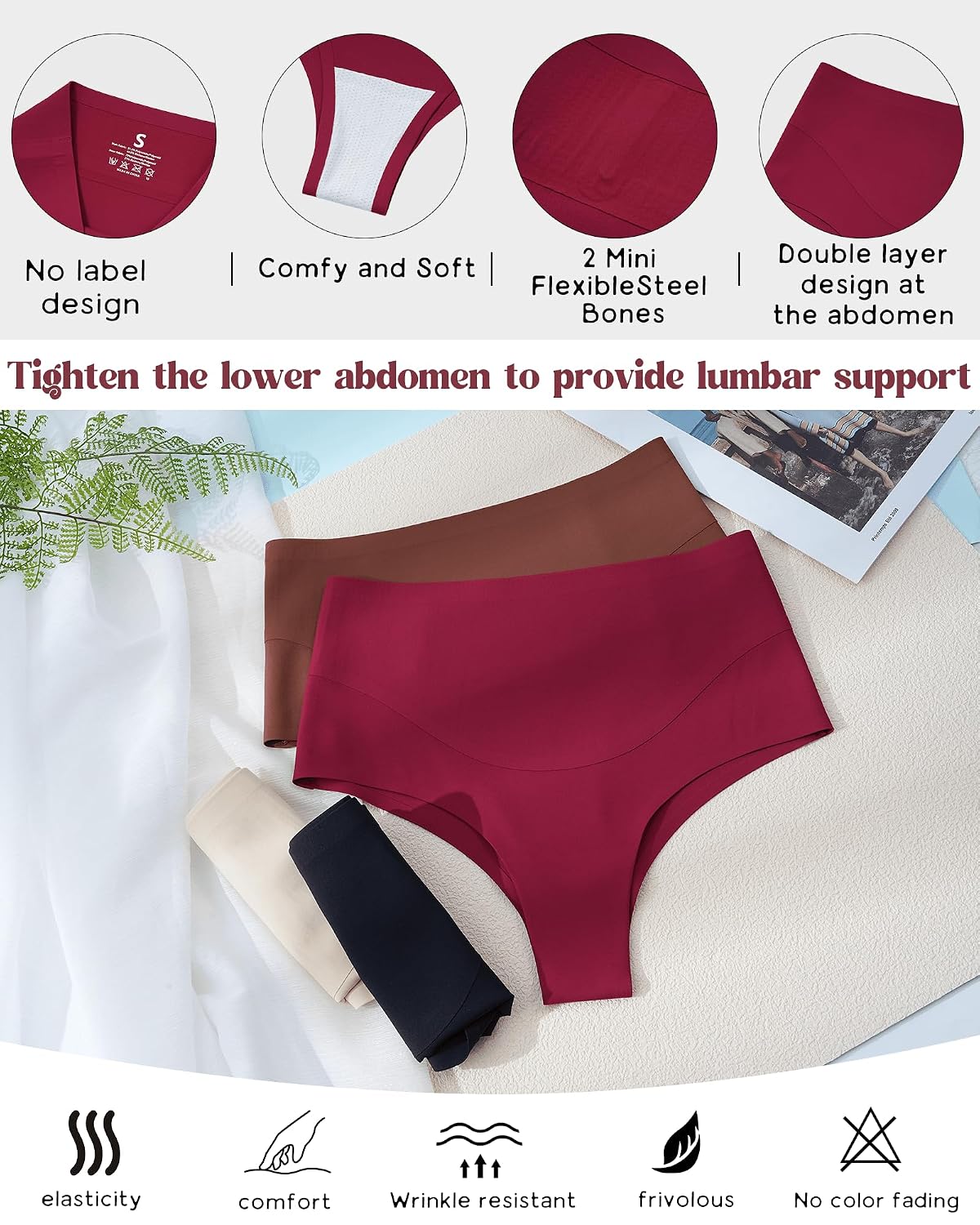 LEVAO 4-Pack High Waist Seamless Thong — image 5
