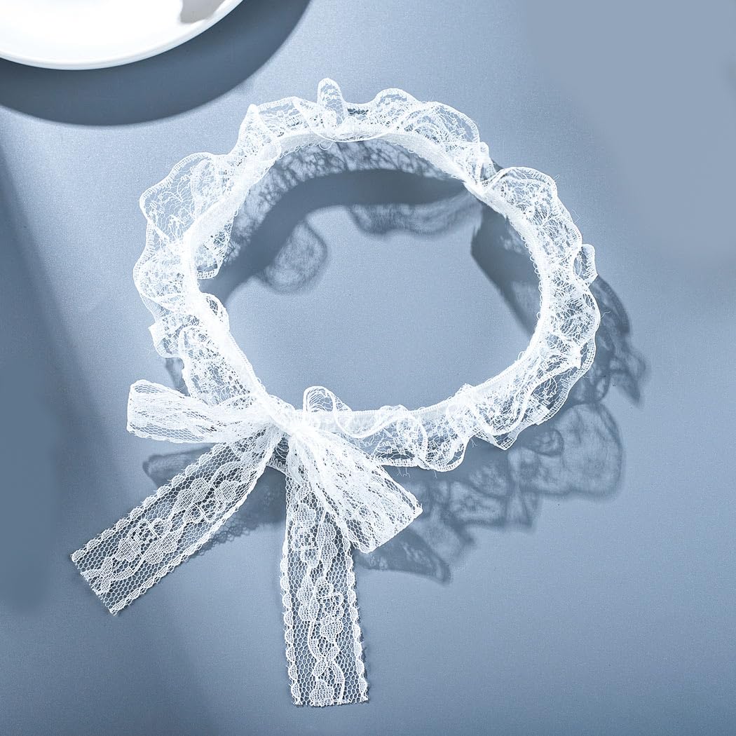 White Lace Wedding Garter by Miaband — image 3