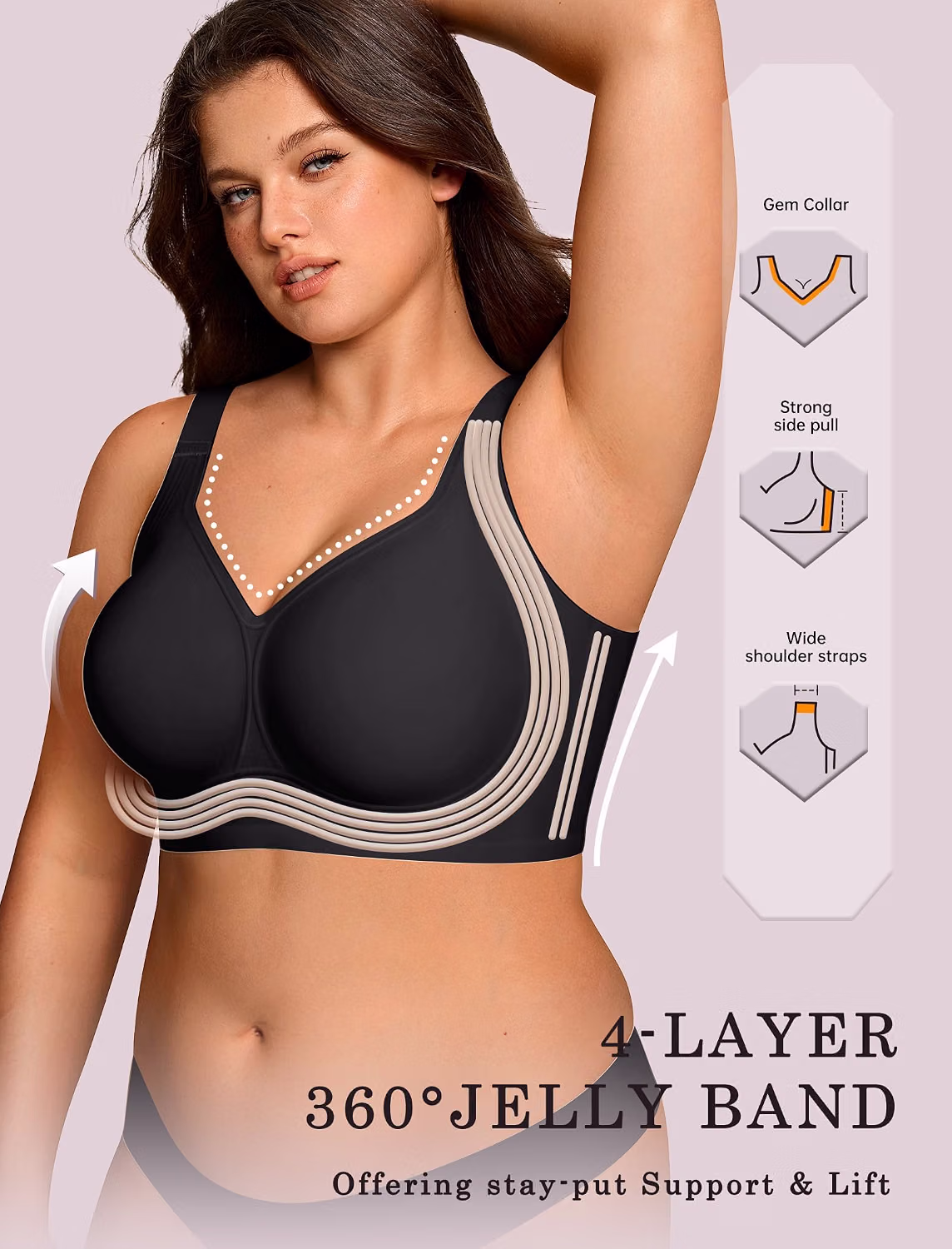 OEAK Wireless Jelly Plus Size Push Up Bra — image 2