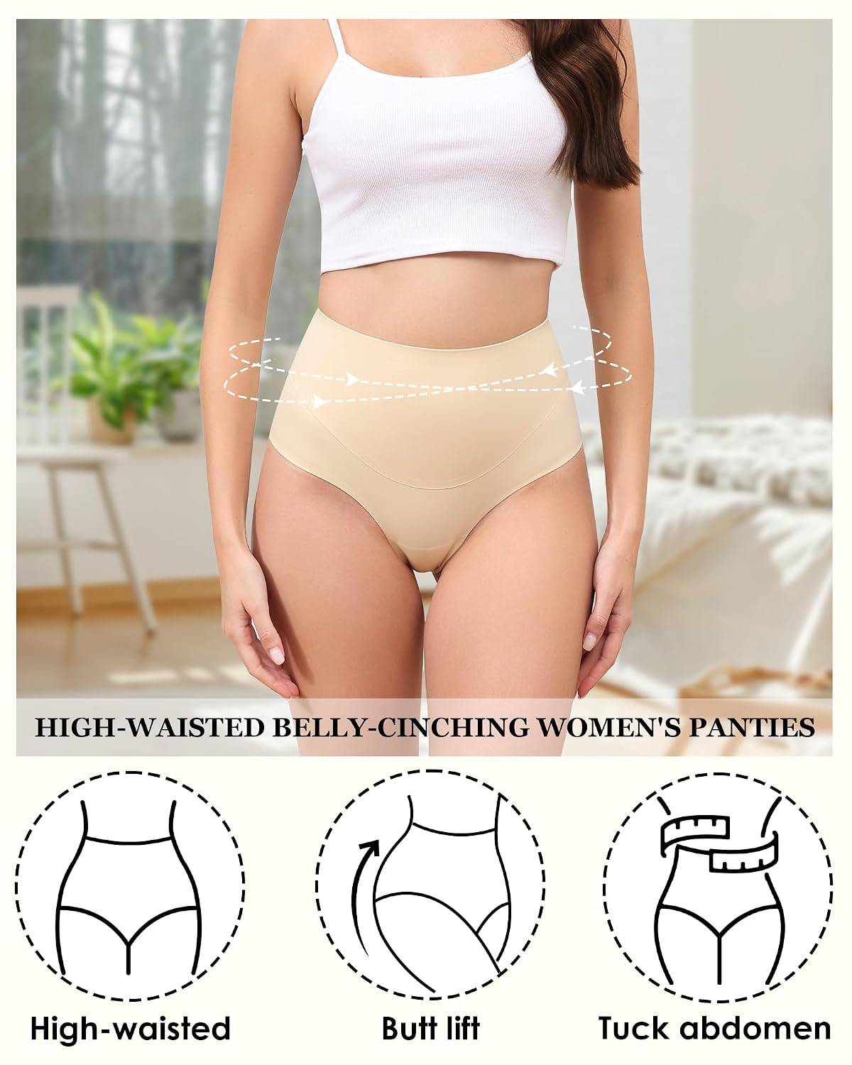 LEVAO High Waist Tummy Control Thong 4-Pack — image 4