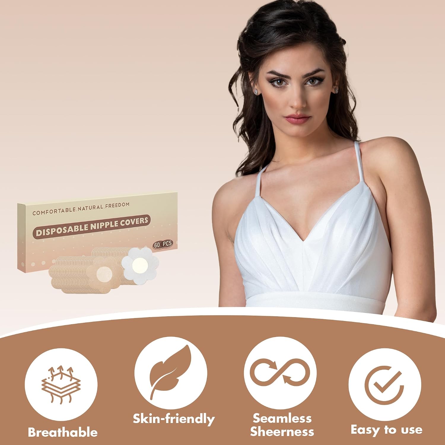 TWINKLING BEADS Disposable No-Show Nipple Pasties Covers — image 3
