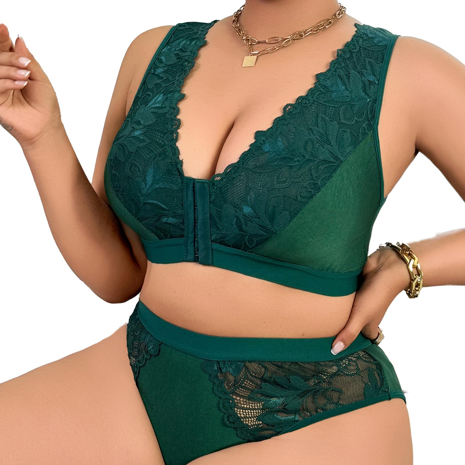 SecWpnConfy Plus Size Lace Lingerie Set — image 4