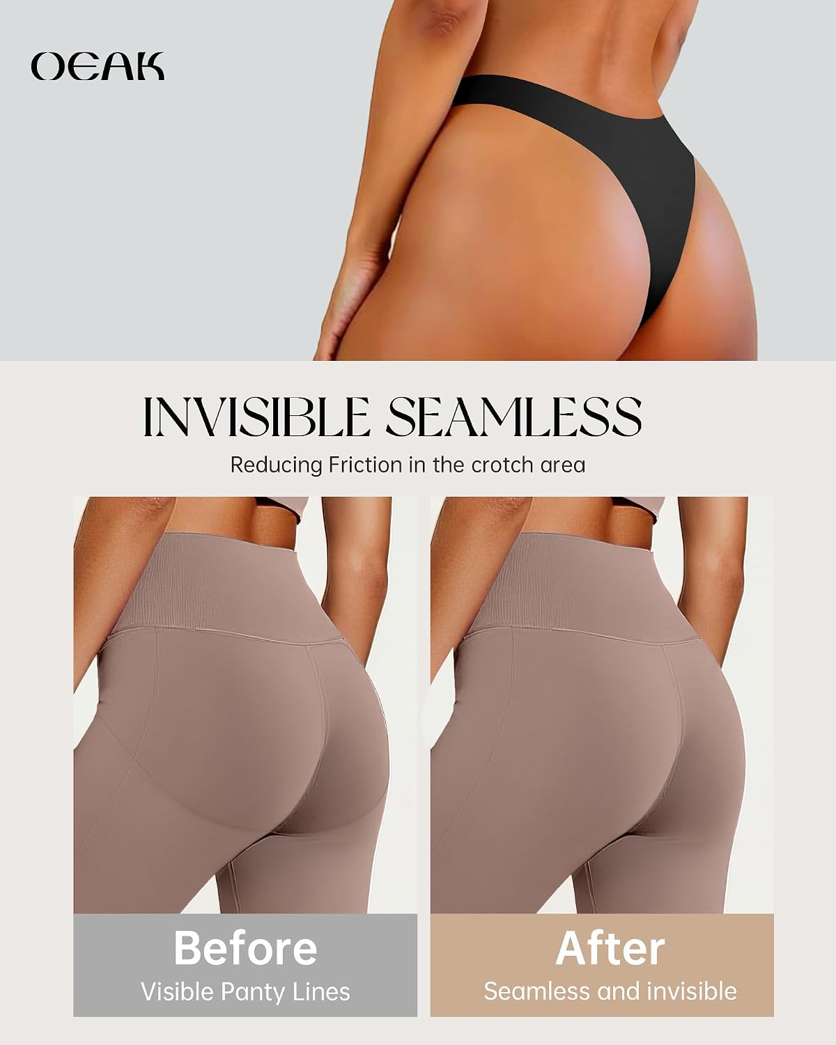 OEAK Seamless Invisible Thong for Women — image 4