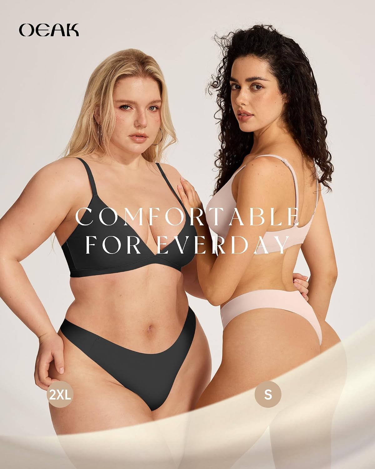 OEAK Women's Seamless Invisible No-Show Thongs — image 7