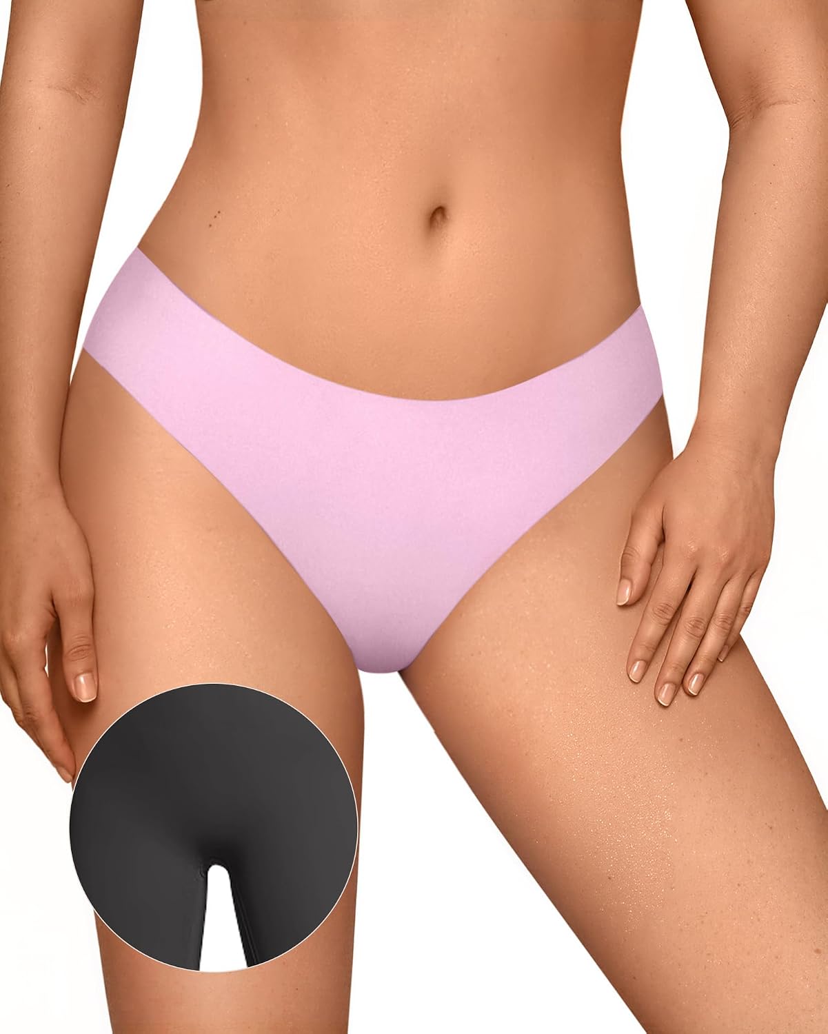 OEAK Women's Seamless Invisible No-Show Thongs — image 8