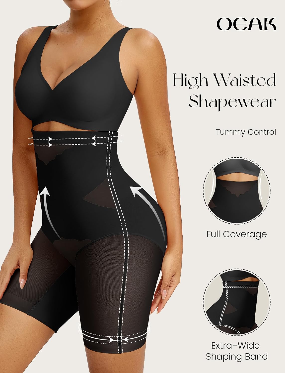 OEAK High Waisted Tummy Control Shapewear — image 3