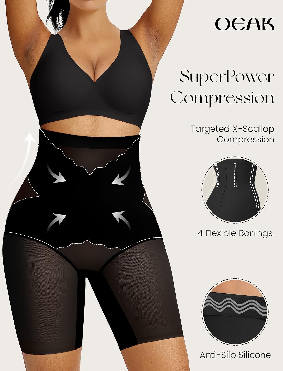 OEAK High Waisted Tummy Control Shapewear — image 5