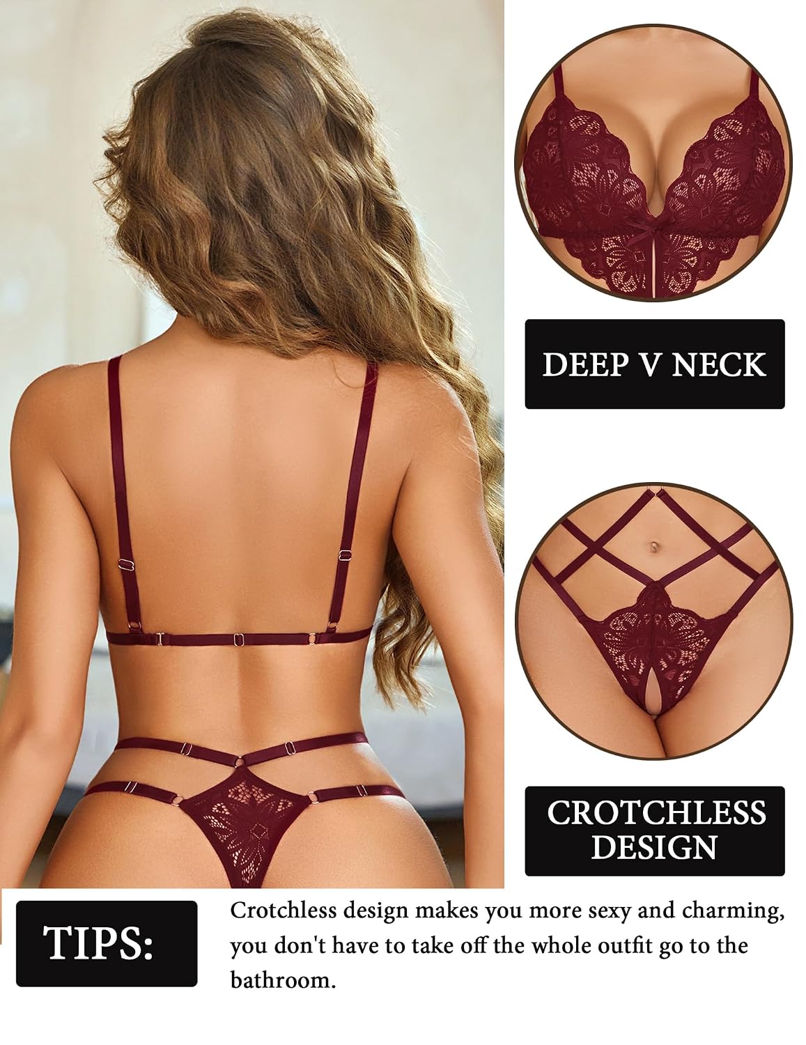 Avidlove Deep V Lace Cut Out Bodysuit — image 3