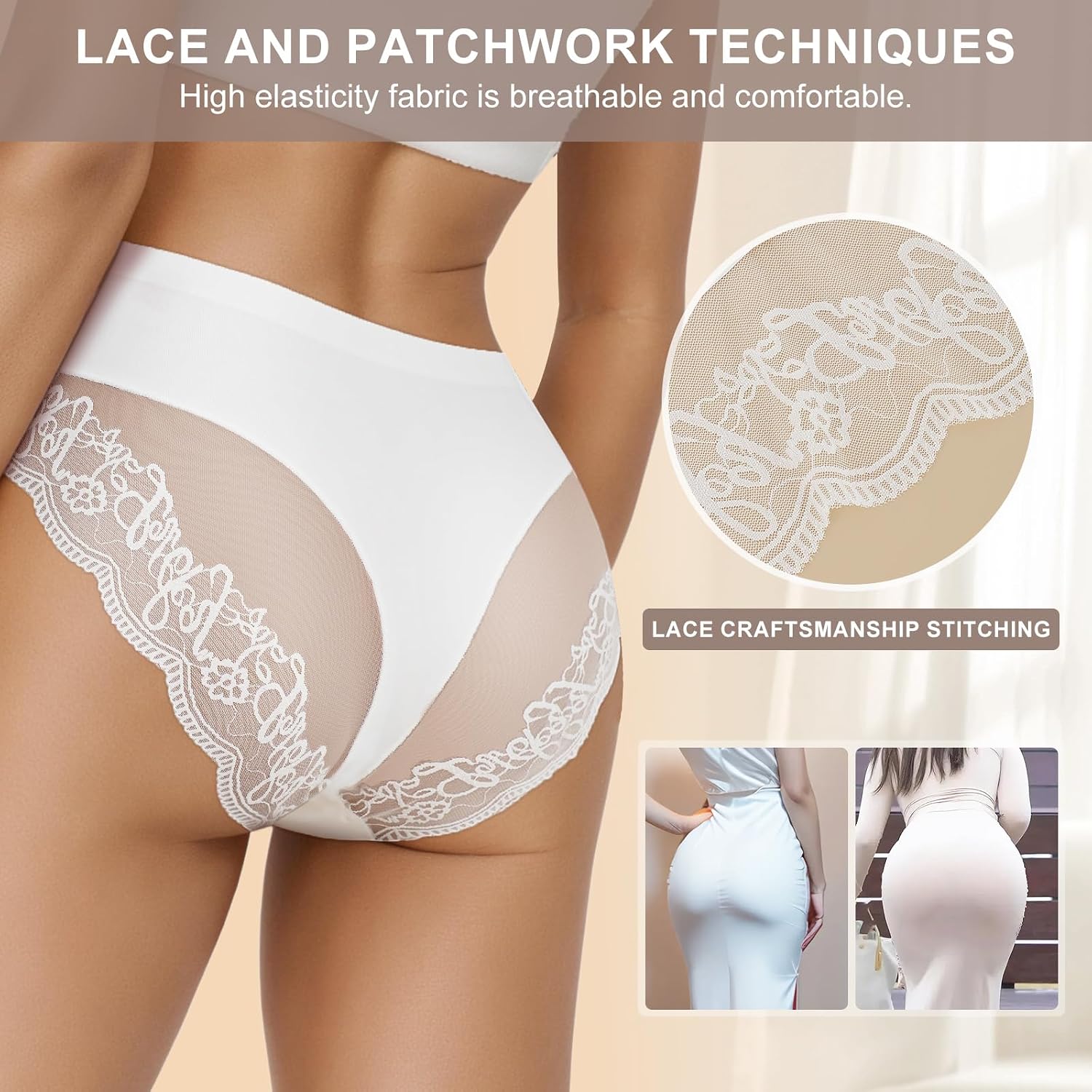 QUASTI Lace Silky Seamless Bikini 4-Pack — image 3