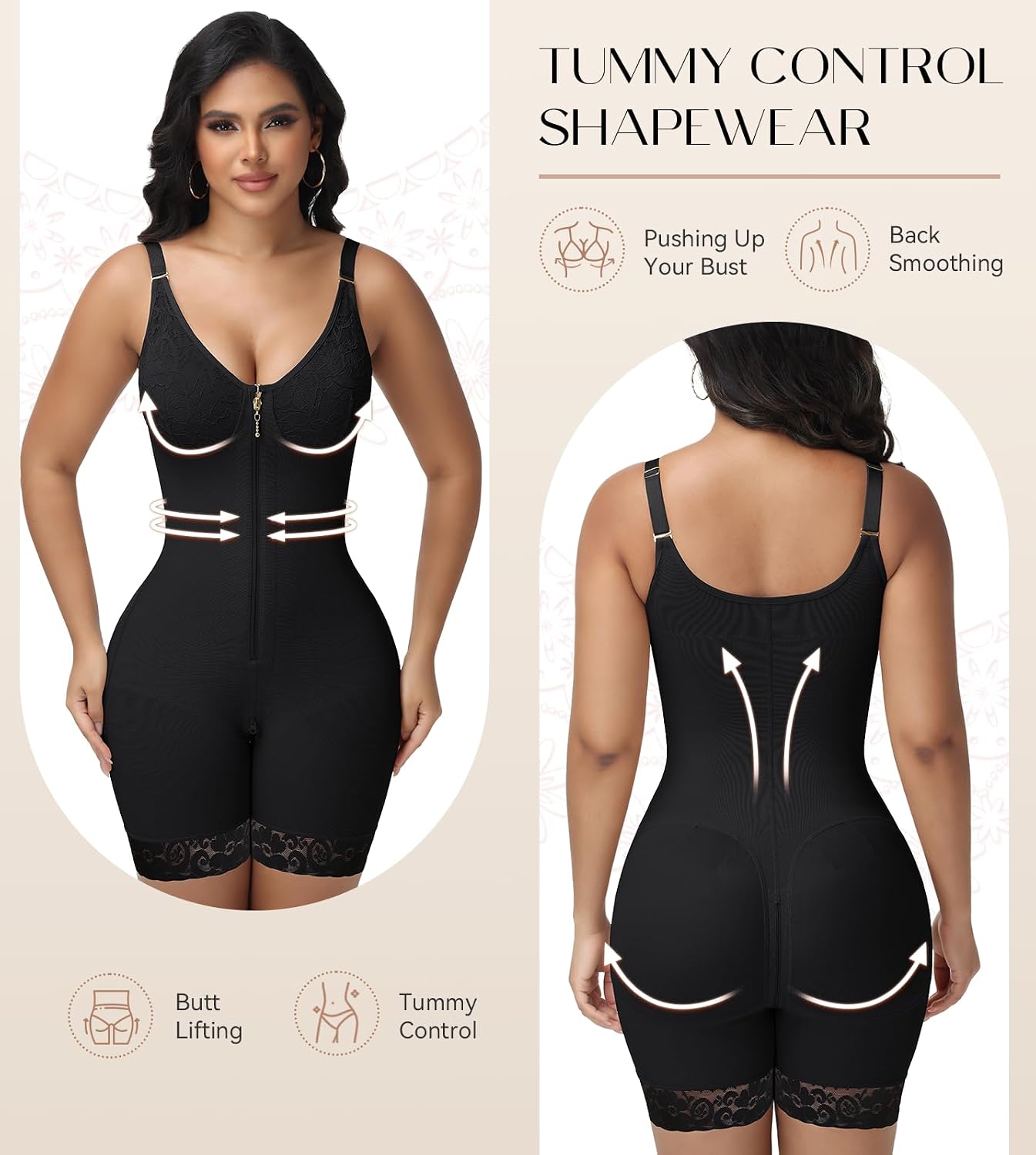 SHAPSHE Tummy Control Body Shaper with Bra — image 3