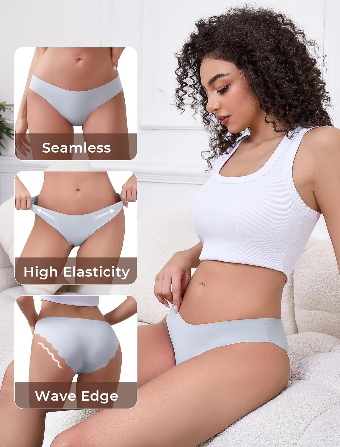 Voenxe Seamless No Show Bikini Panties 5-Pack — image 4