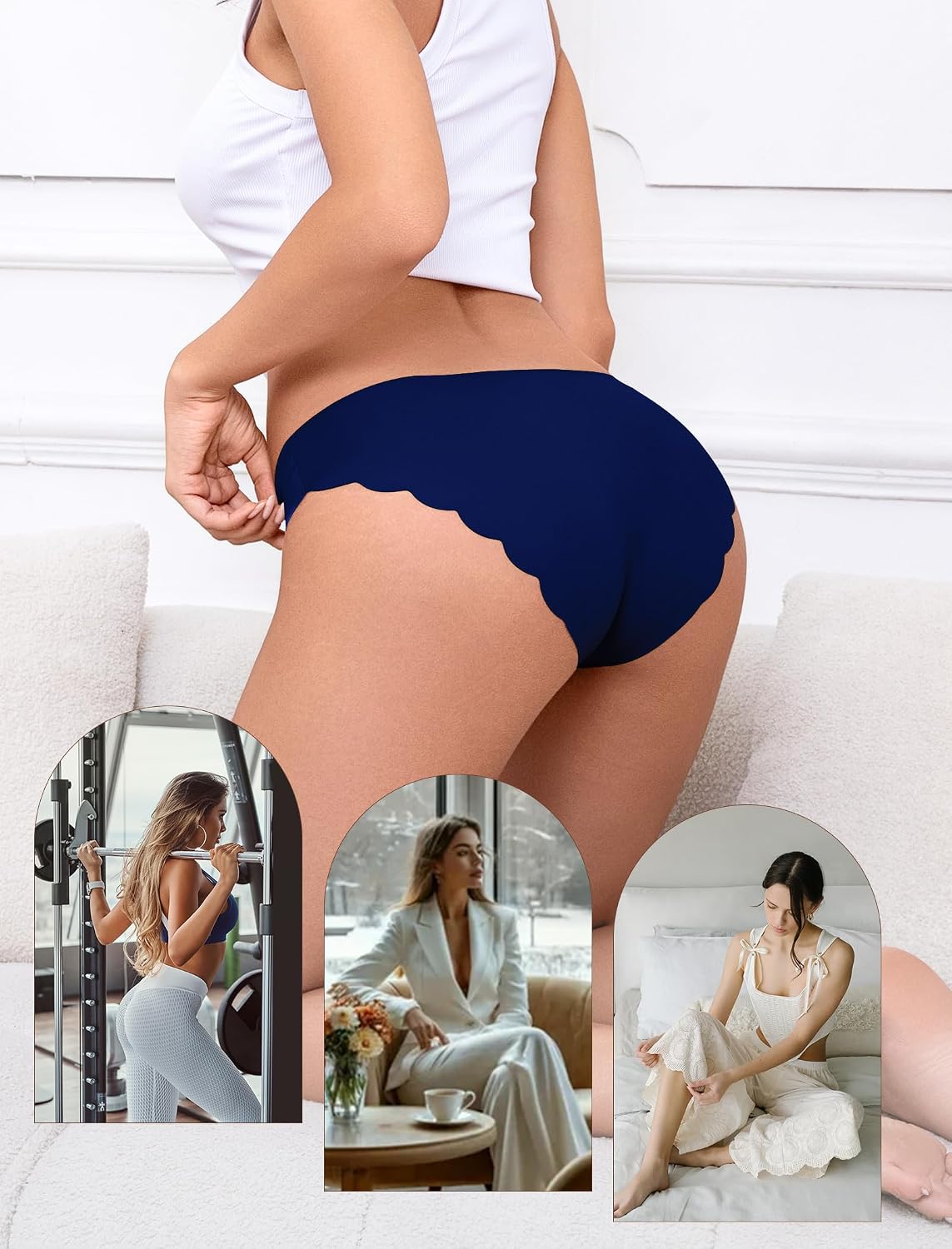 Voenxe Seamless No Show Bikini Panties 5-Pack — image 7