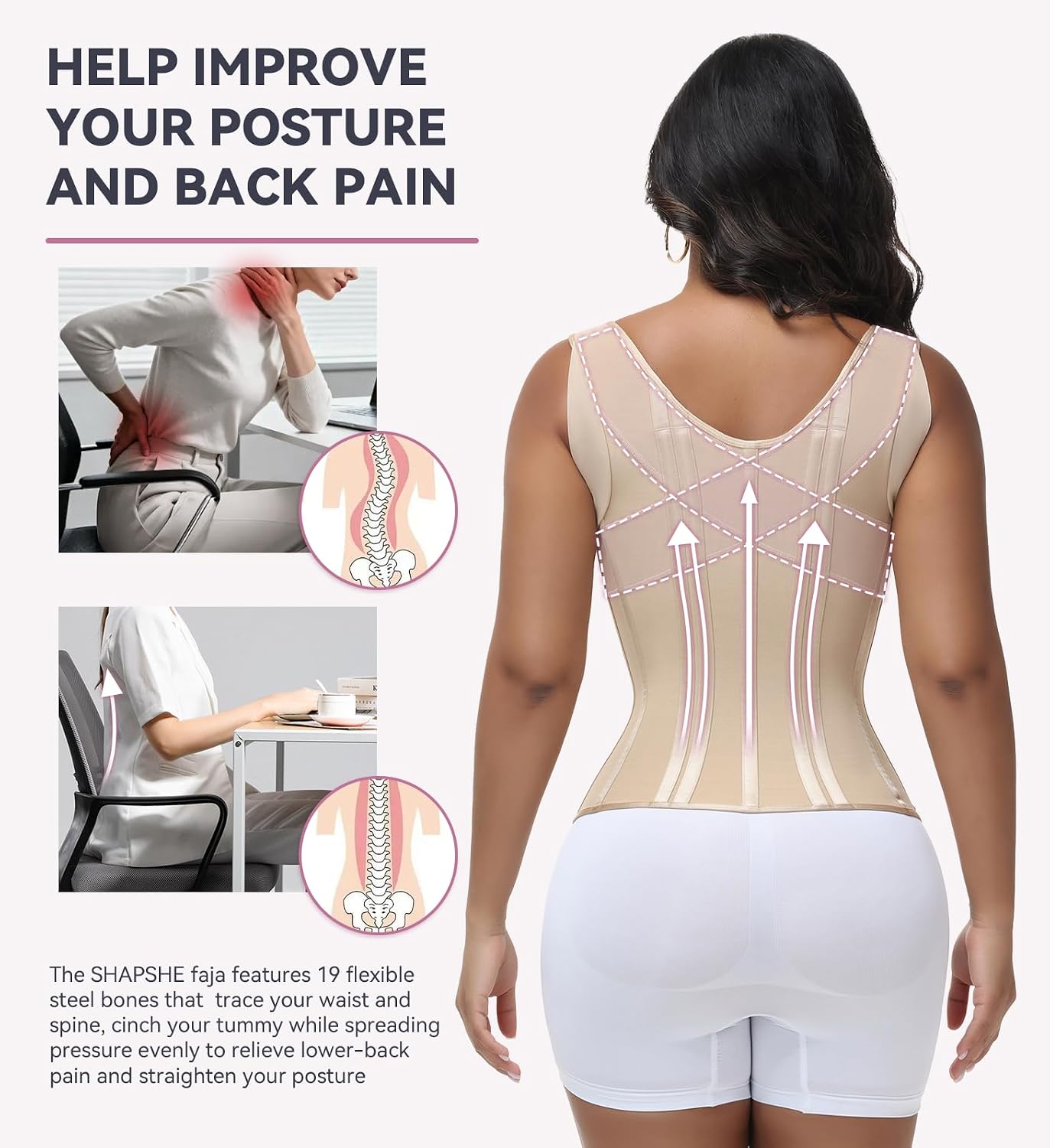 SHAPSHE Waist Trainer Tummy Control Corset — image 3