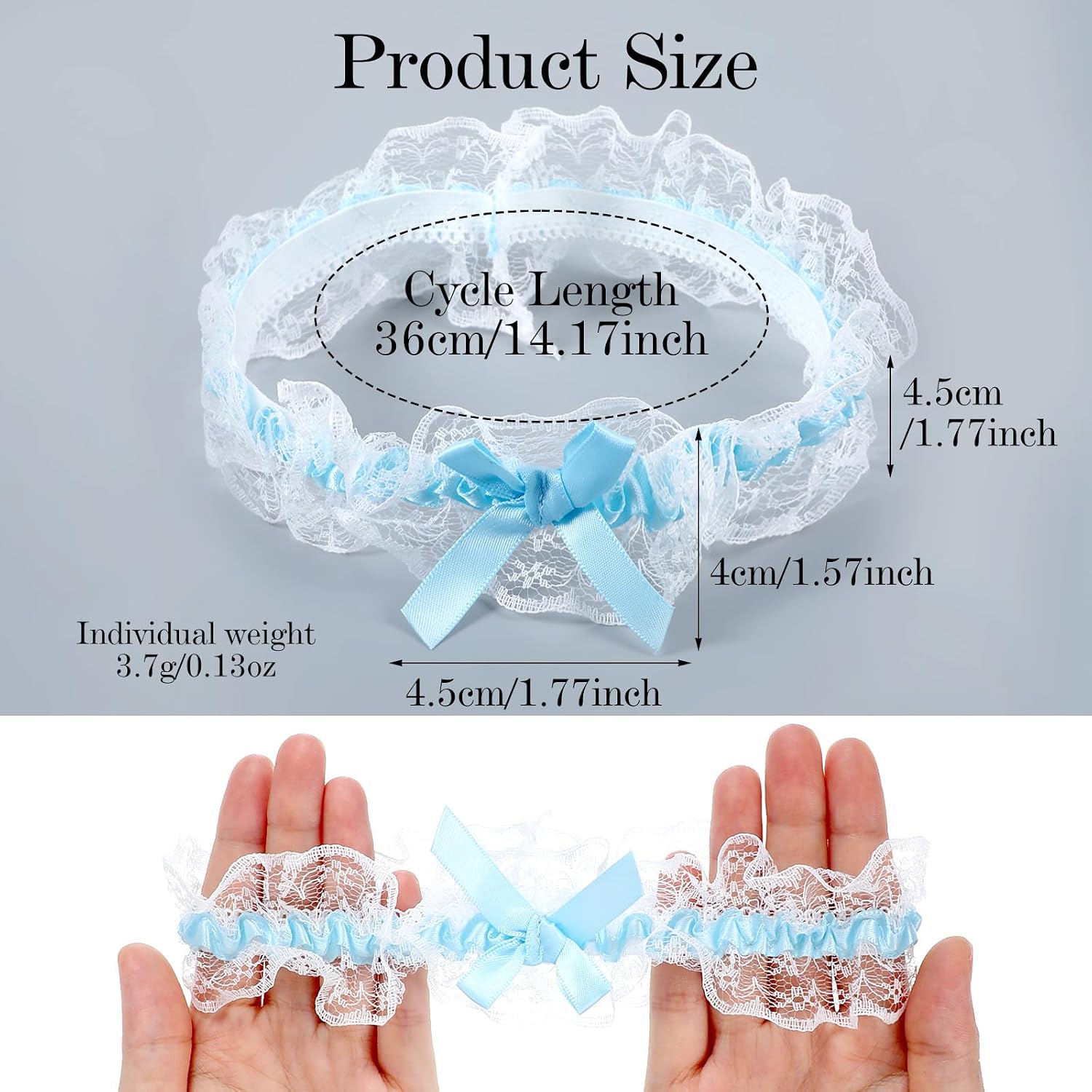 Ouligay Something Blue Lace Wedding Garter — image 3