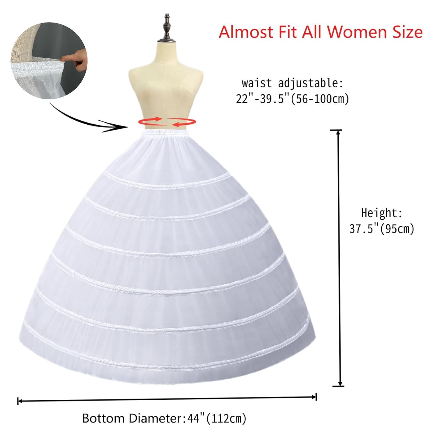 LJXploreMax 6 Hoop Petticoat Underskirt — image 2