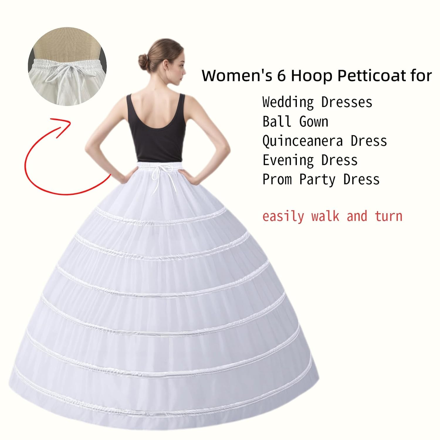 LJXploreMax 6 Hoop Petticoat Underskirt — image 3