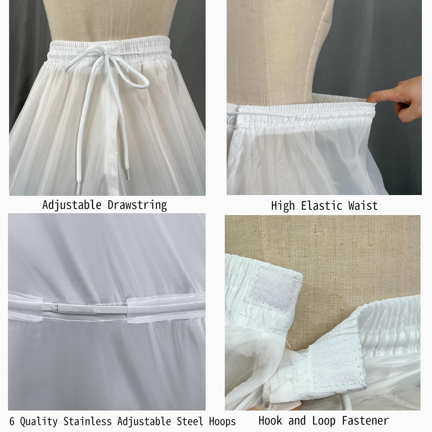 LJXploreMax 6 Hoop Petticoat Underskirt — image 4