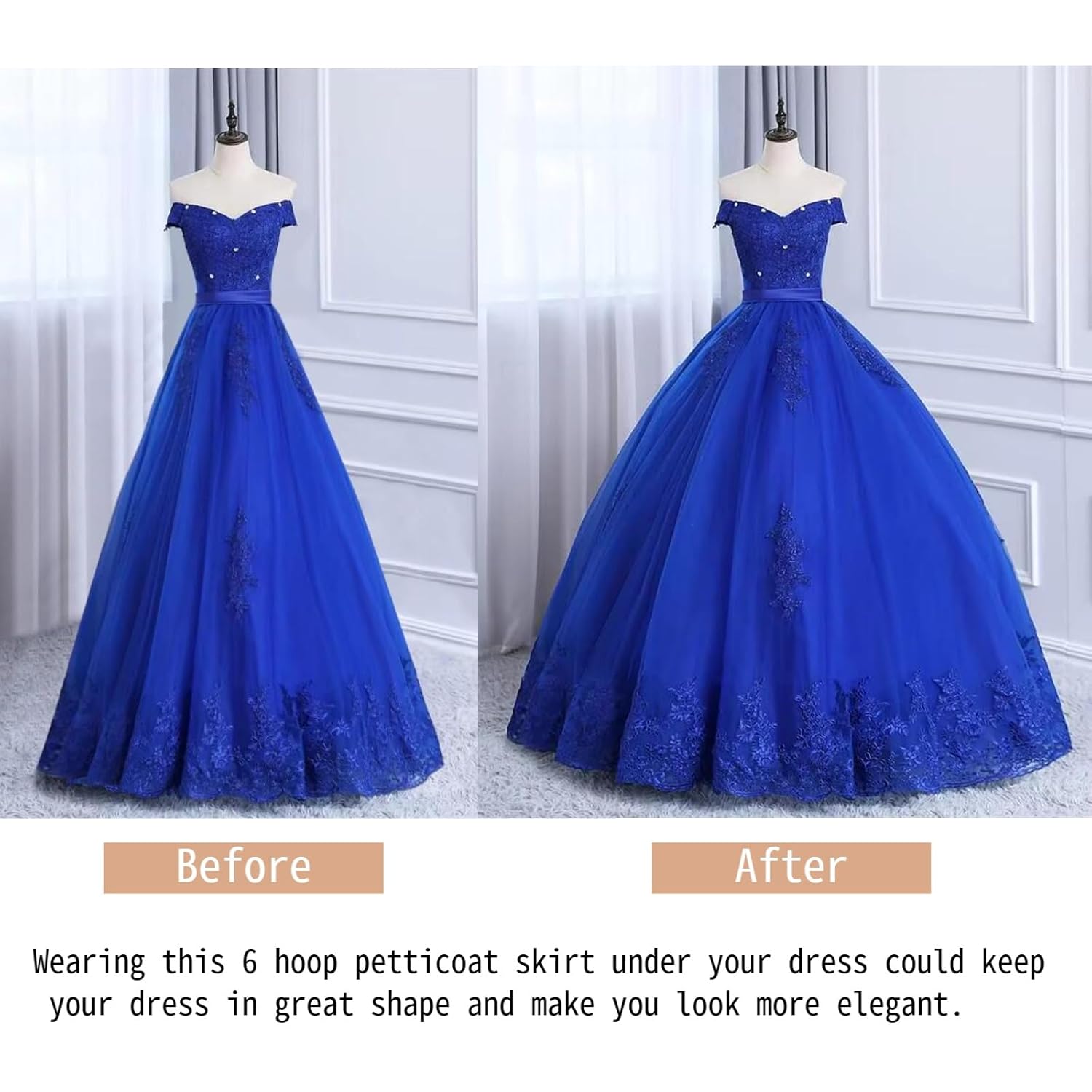 LJXploreMax 6 Hoop Petticoat Underskirt — image 5