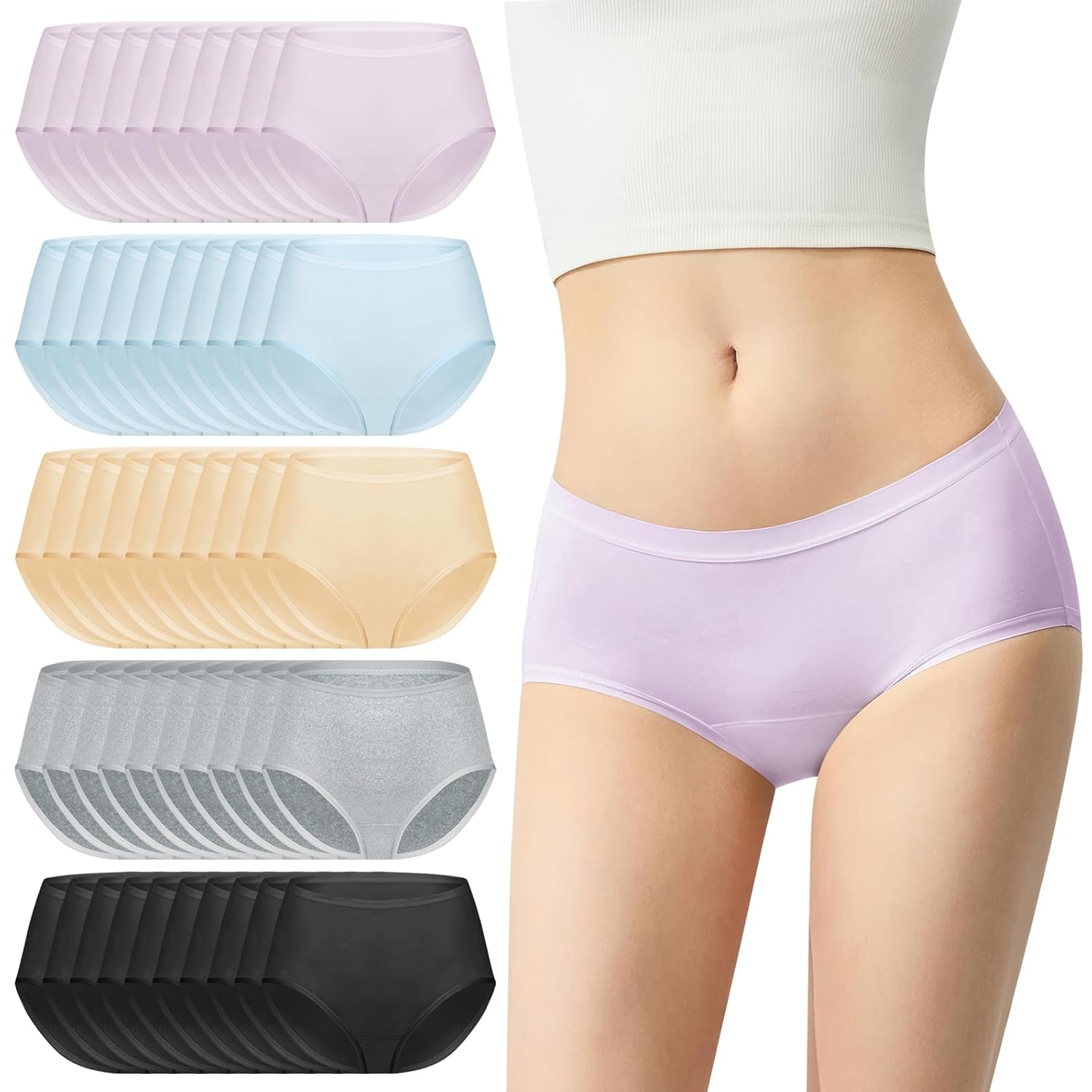 Sophproton Women's Cotton Underwear Multipack