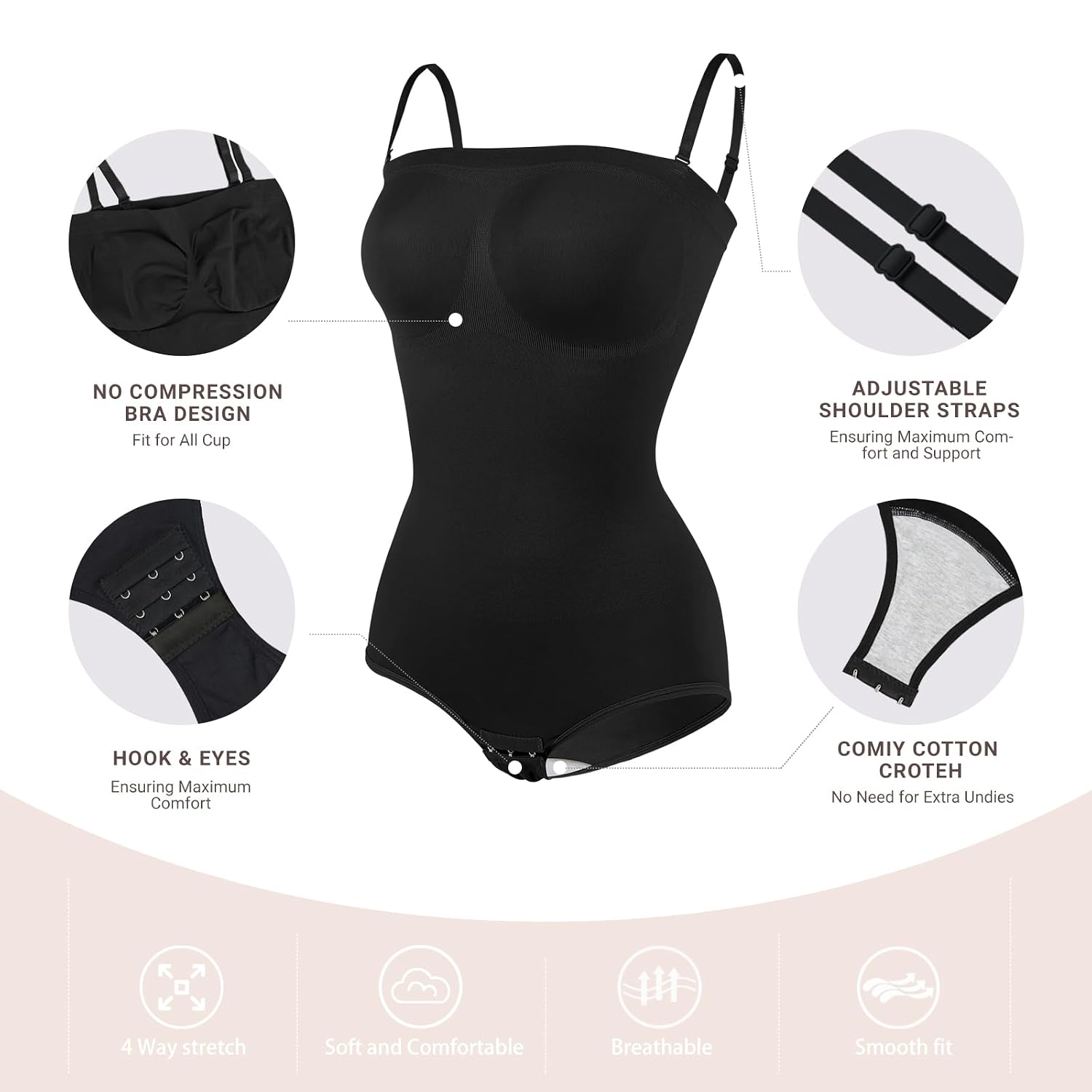SheBuddy Strapless Shapewear Bodysuit Tummy Control — image 6