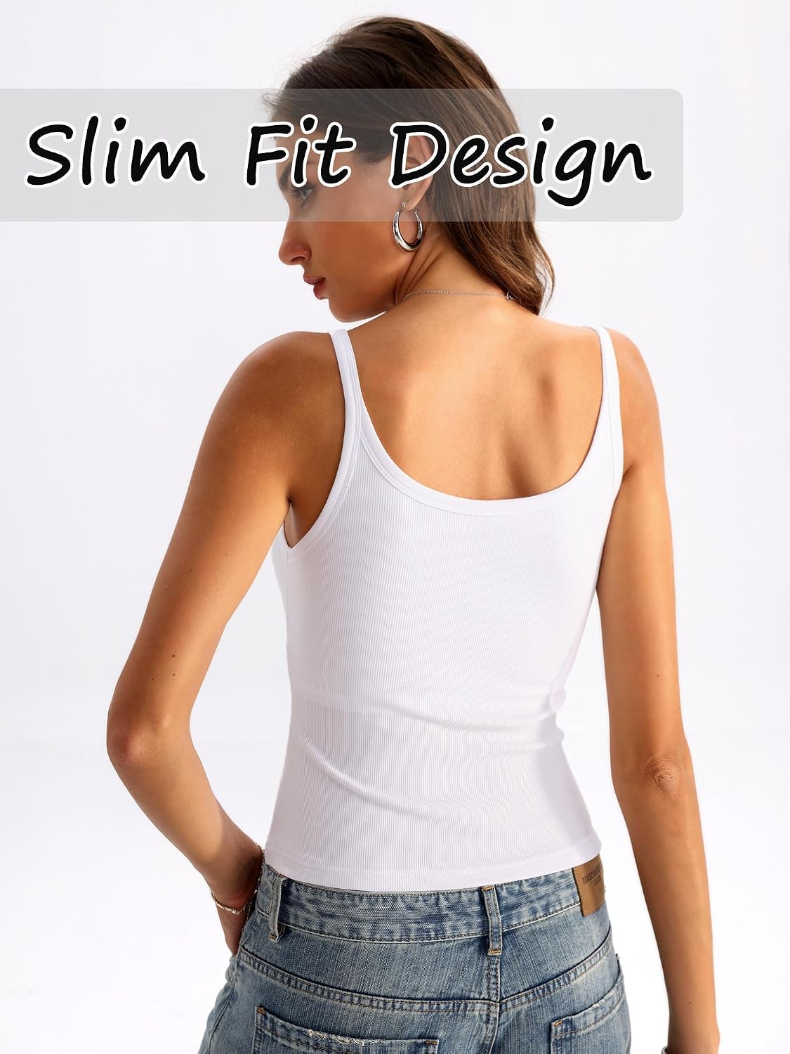 Danysu Ribbed Crop Tank with Built-in Bra — image 3