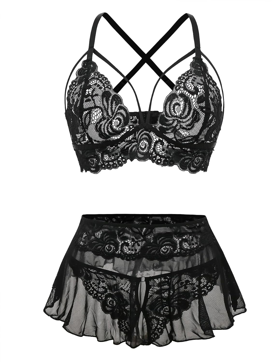 Lilosy Sexy 3-Piece Lingerie Set Bra Panty — image 4