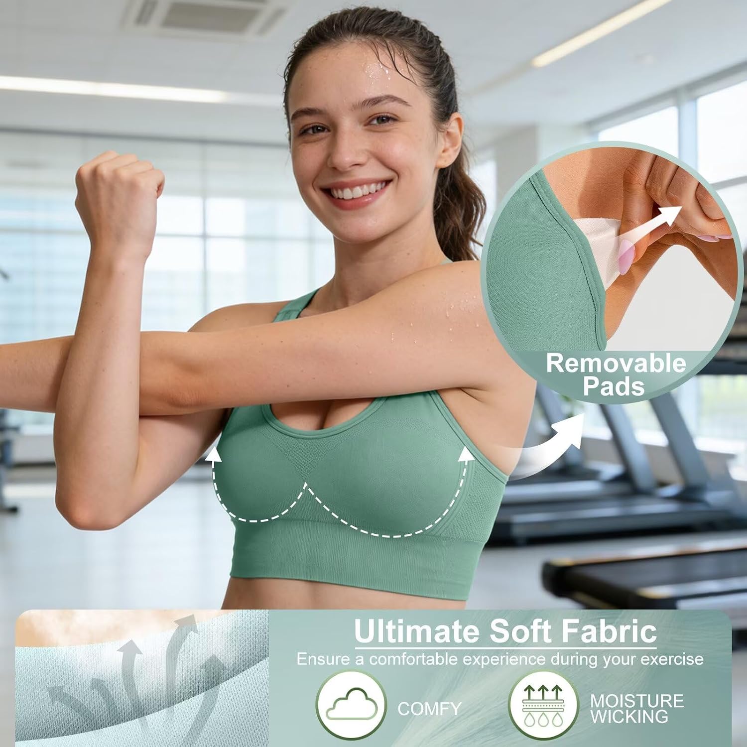 Tmeefee High Support Sports Bra 3-Pack — image 4