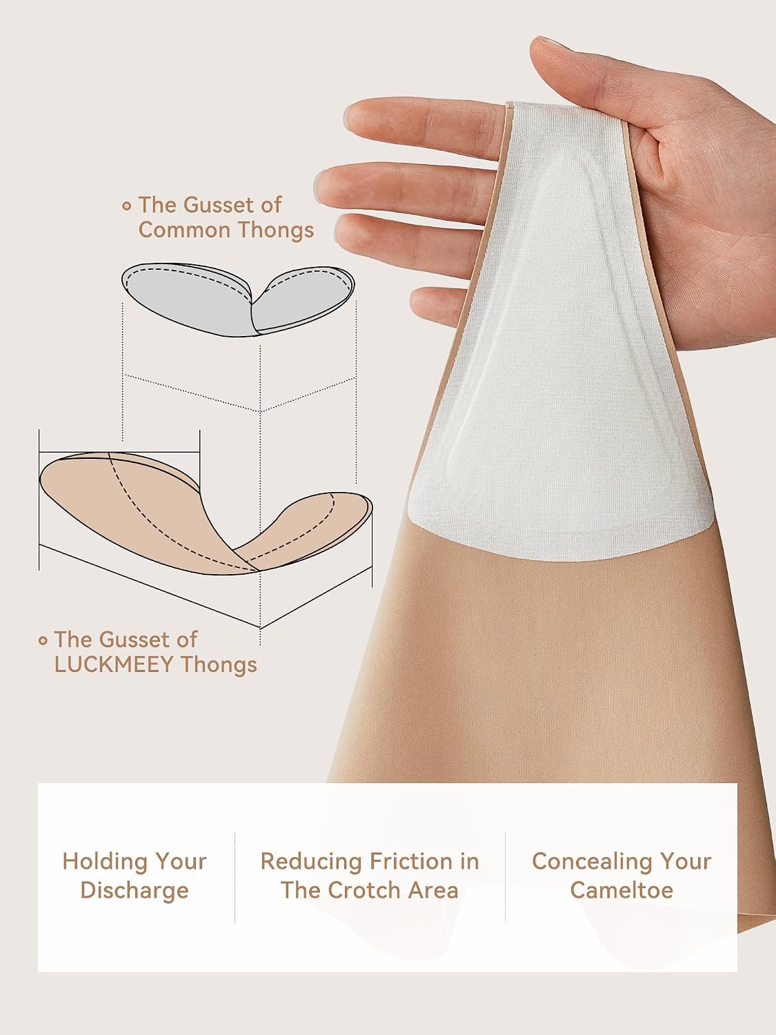 LUCKMEEY Seamless Cotton Thong for Women — image 4