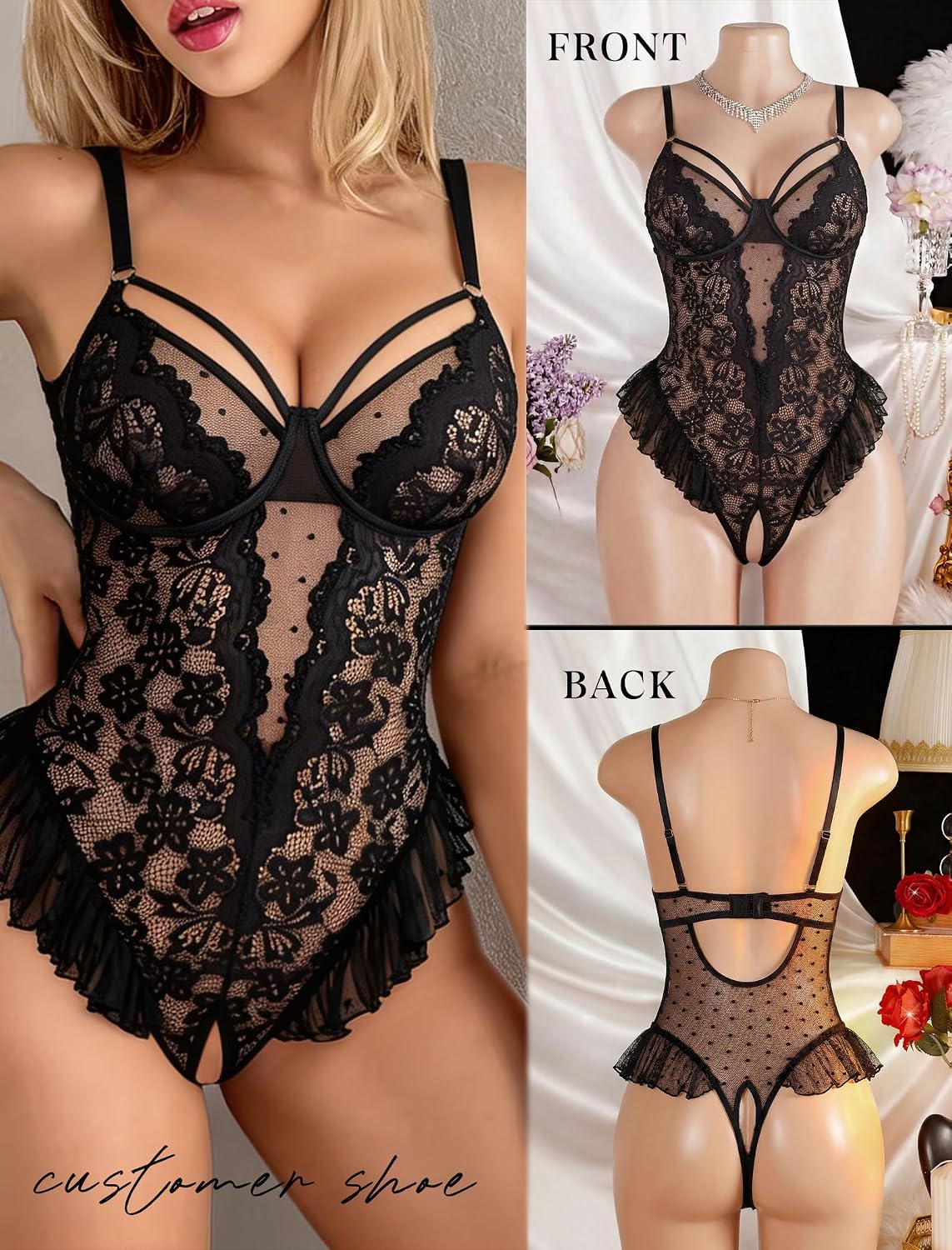 Avidlove Sexy Lace Bodysuit Teddy — image 4