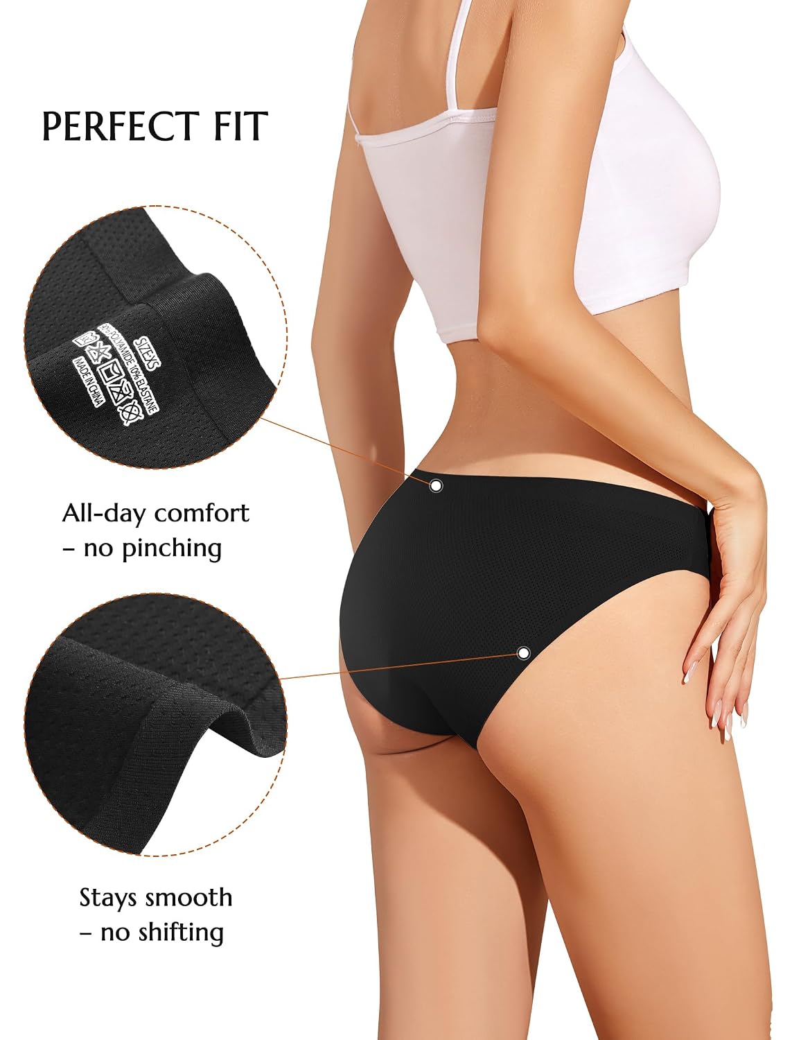ANSUKOO Seamless Bikini Panties 6-Pack — image 3