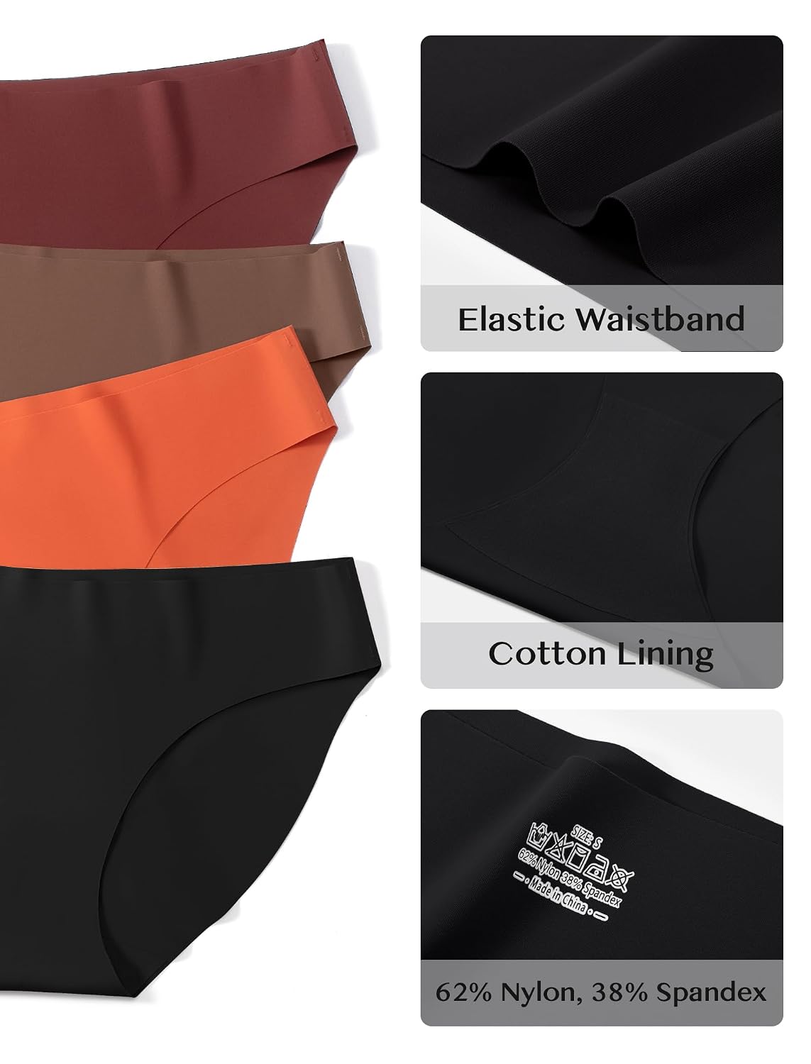 ANSUKOO Women's Seamless Bikini Underwear 6-Pack — image 5