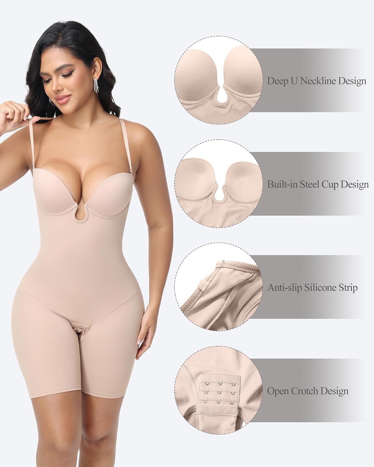 SHAPESHE Backless Strapless Shapewear Bodysuit — image 4
