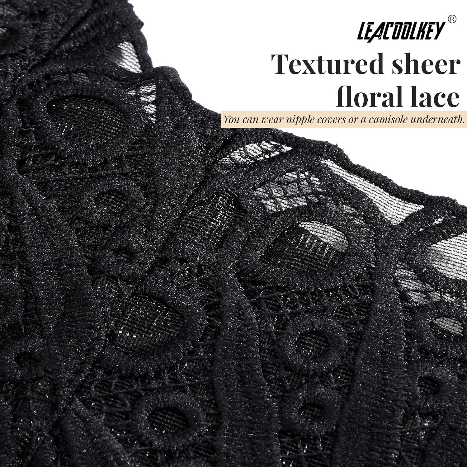 LEACOOLKEY Sheer Lace Corset Top — image 3